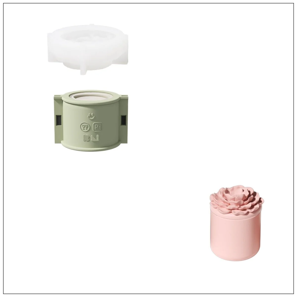 Whispers of Camellia Tall Candle Jar Silicone Mold & Candle Refill Silicone Mold - Image 11