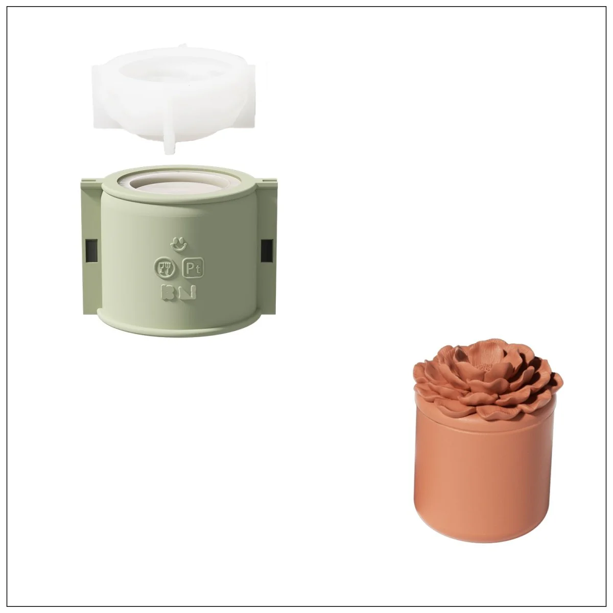 Whispers of Camellia Tall Candle Jar Silicone Mold & Candle Refill Silicone Mold - Image 13