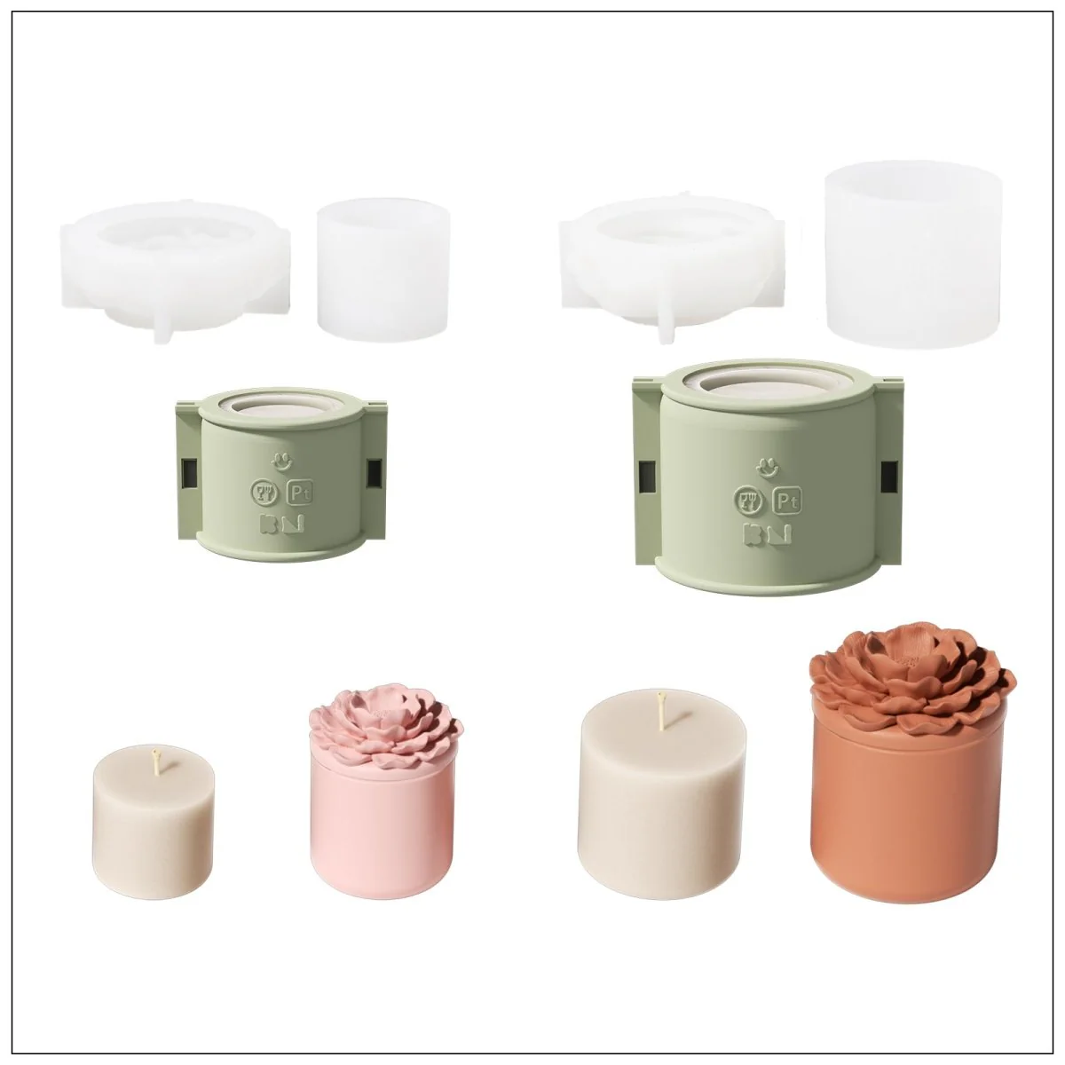 Whispers of Camellia Tall Candle Jar Silicone Mold & Candle Refill Silicone Mold - Image 17