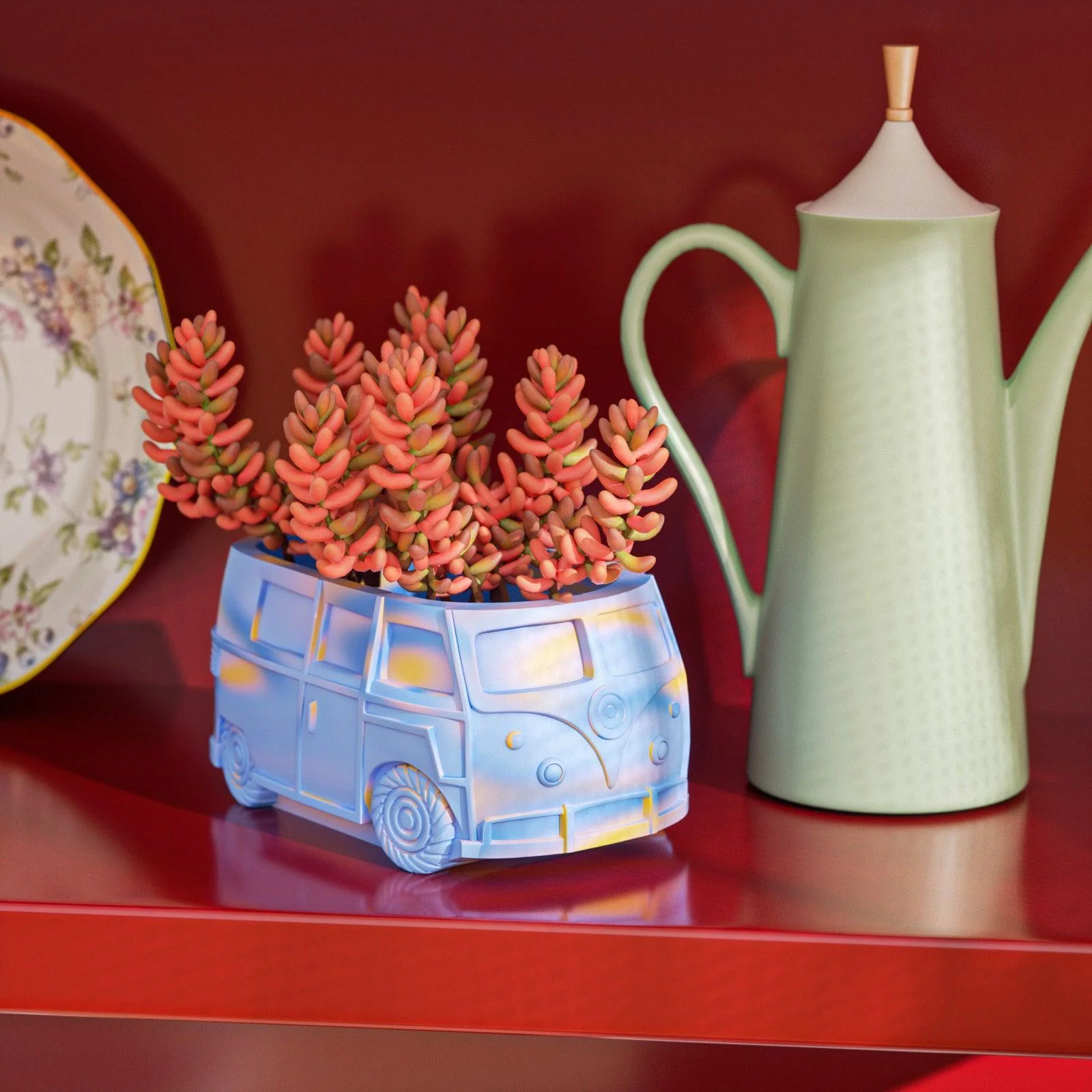 Kombi Vintage Camper Van Plant Pot Concrete Silicone Mold - Image 5