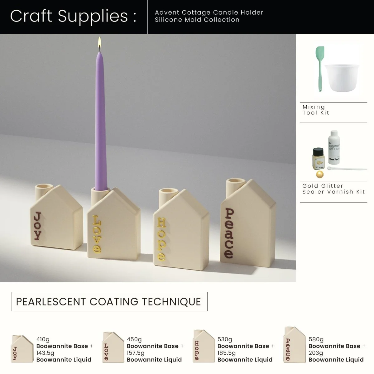 Advent Cottage Candle Holder Silicone Mold Collection - Image 8