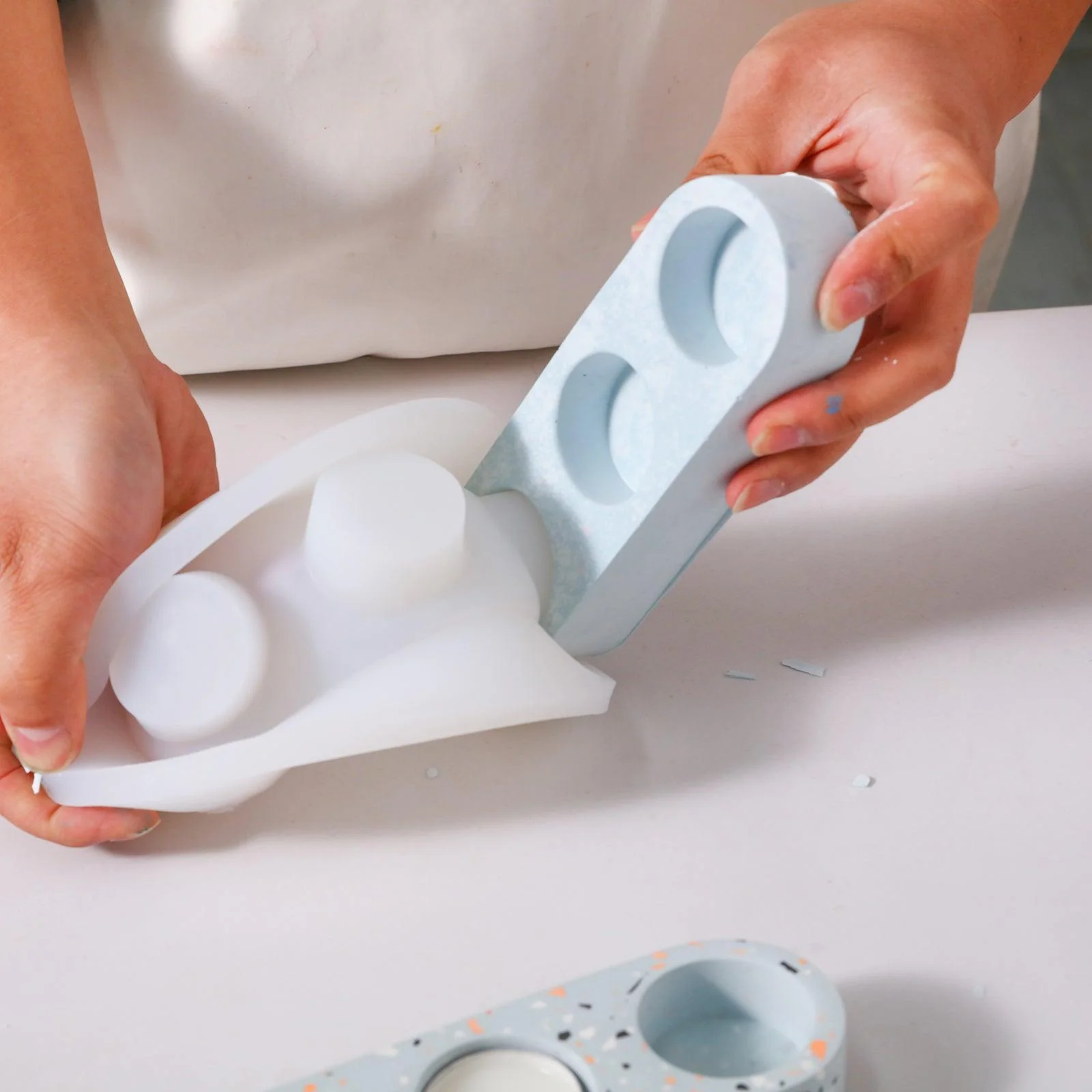 3-Holes Tealight Candle Holder Silicone Mold - Image 3