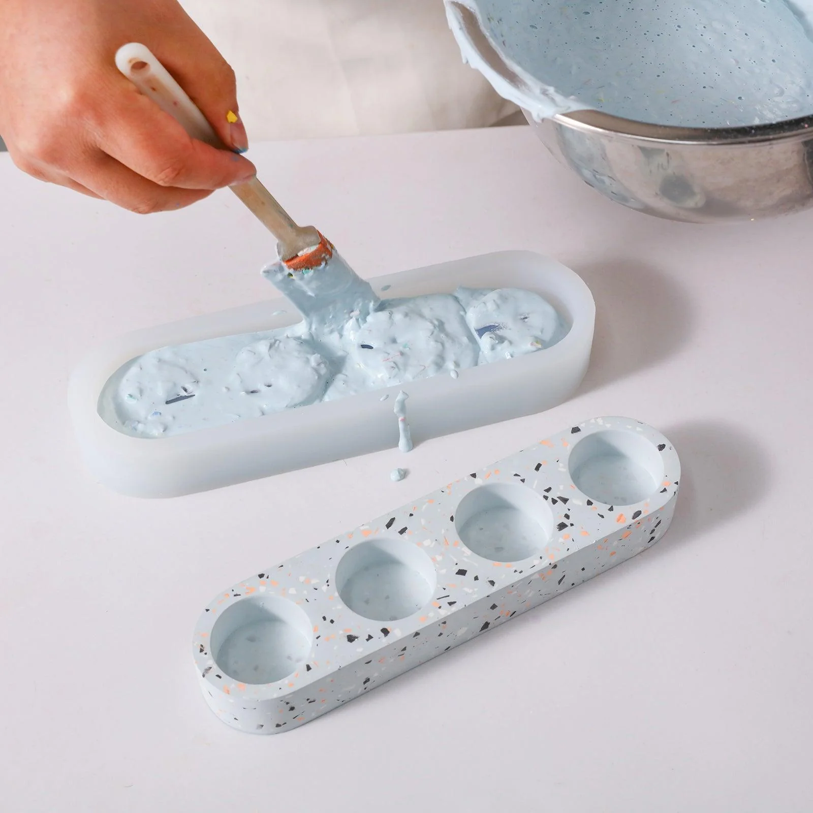 4-Holes Tealight Candle Holder Silicone Mold - Image 2