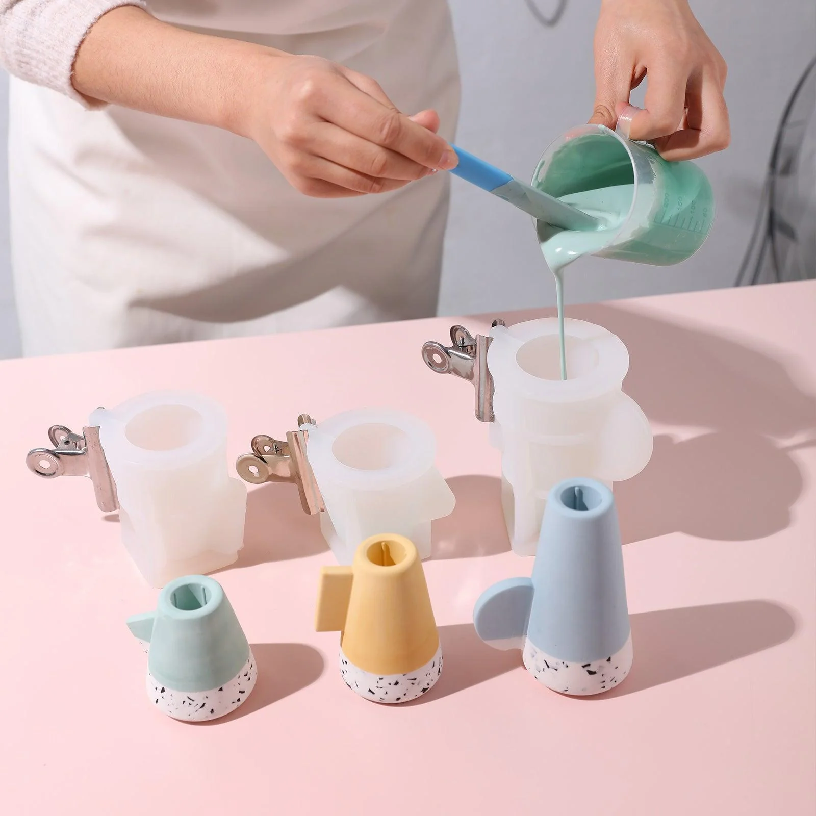 Geometric Taper Candle Holder Silicone Mould - Image 2