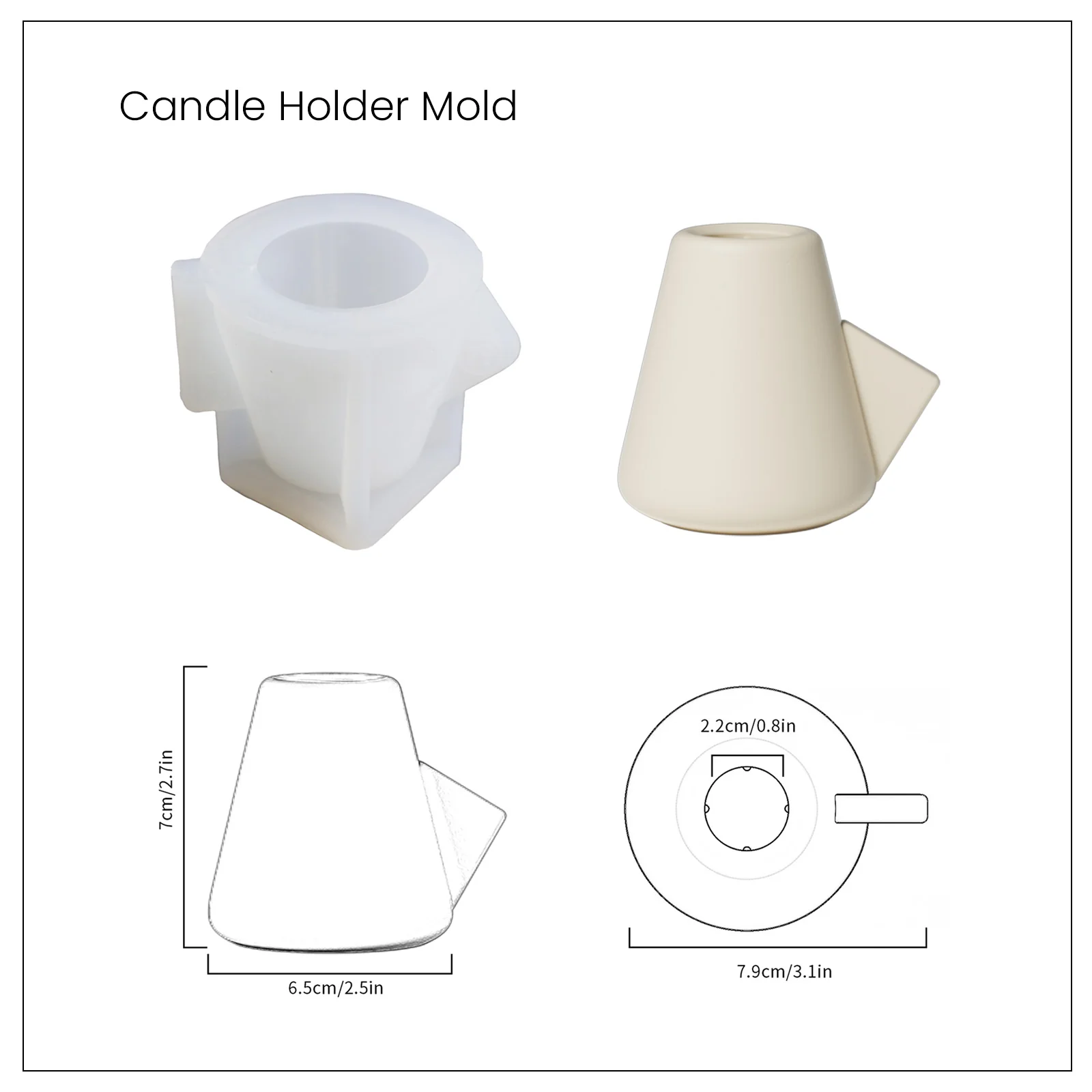Geometric Taper Candle Holder Silicone Mould - Image 9