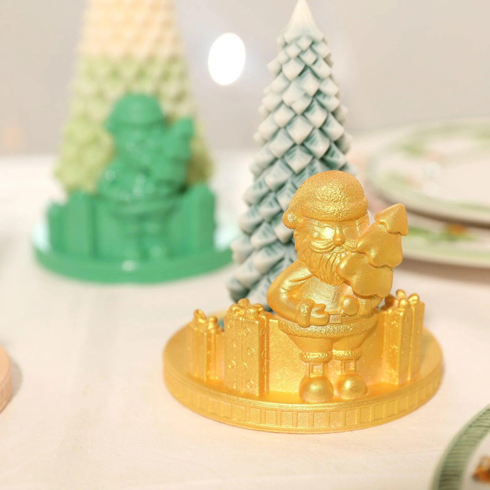 Merry & Bright Santa Candle Holder Silicone Mold - Image 7