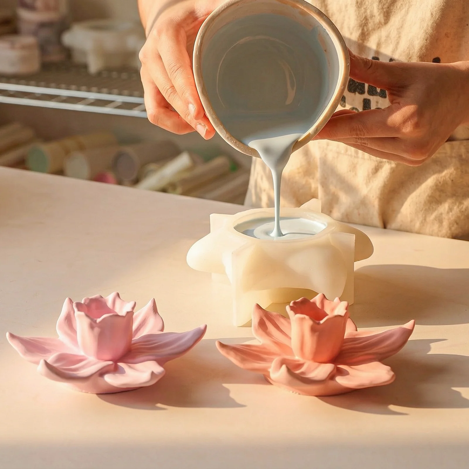 Graceful Daffodil Candle Holder Silicone Mold - Image 5