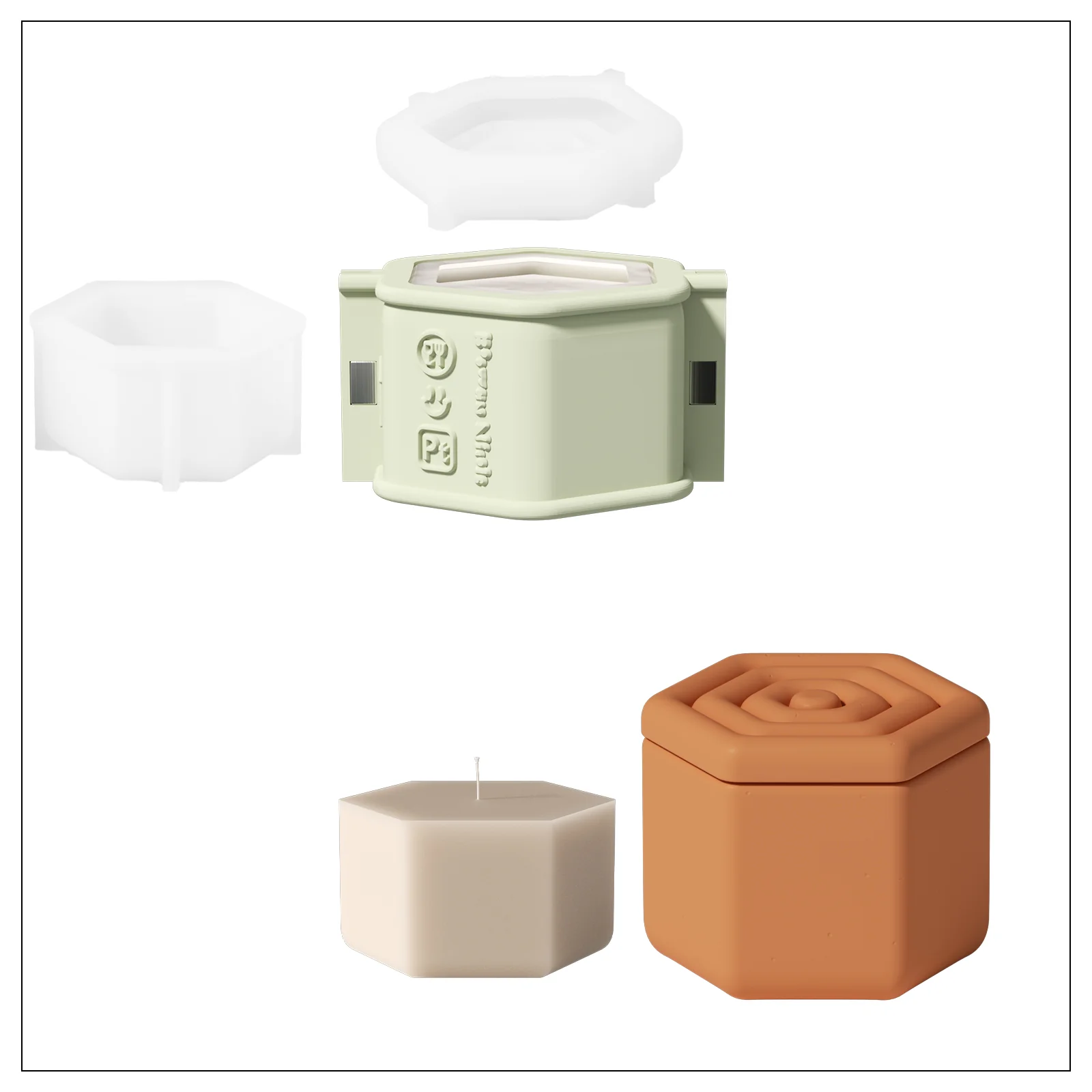 Serenity Ripple Candle Jar Silicone Mold with 7oz Candle Refill Mold - Image 13