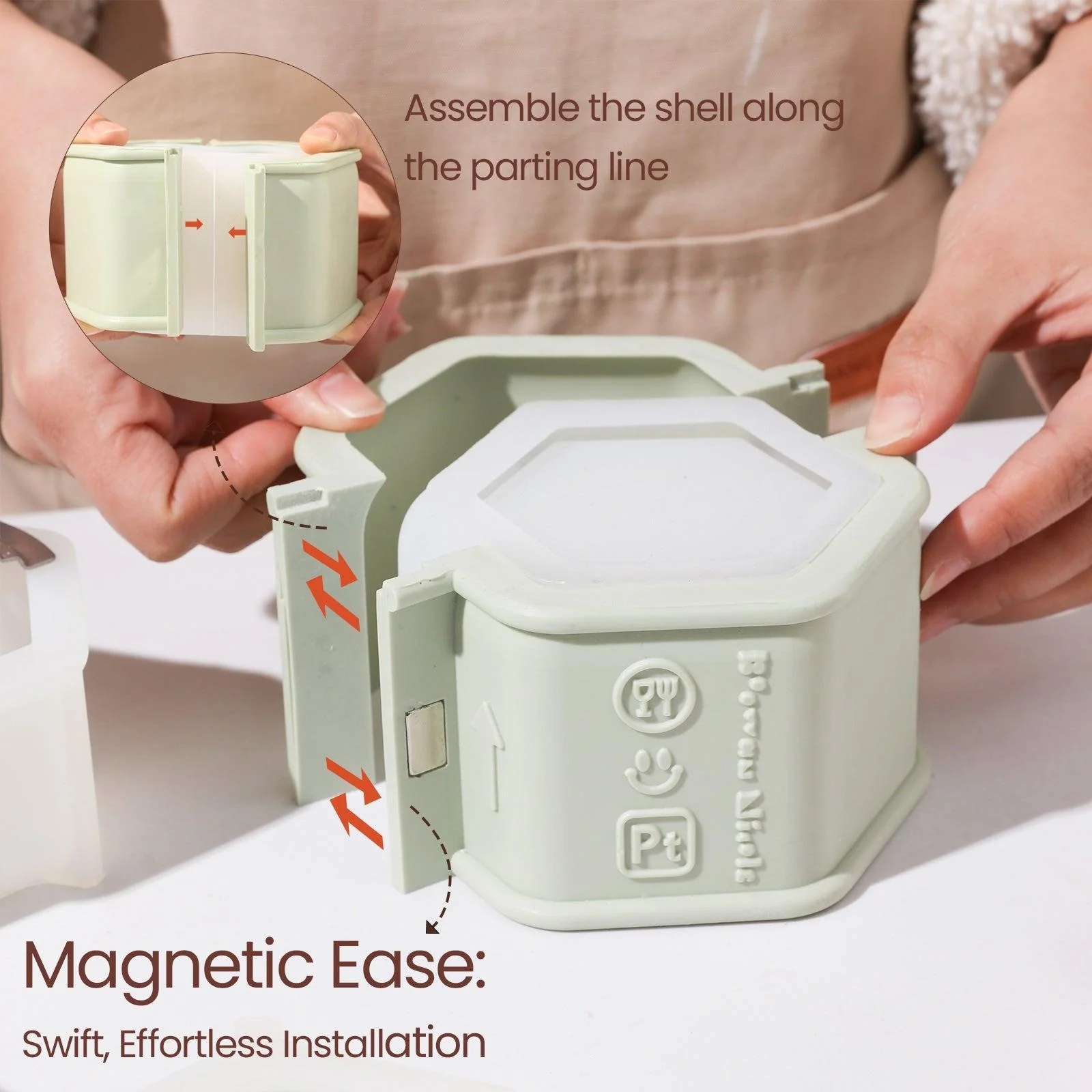 Serenity Ripple Candle Jar Silicone Mold with 7oz Candle Refill Mold - Image 9
