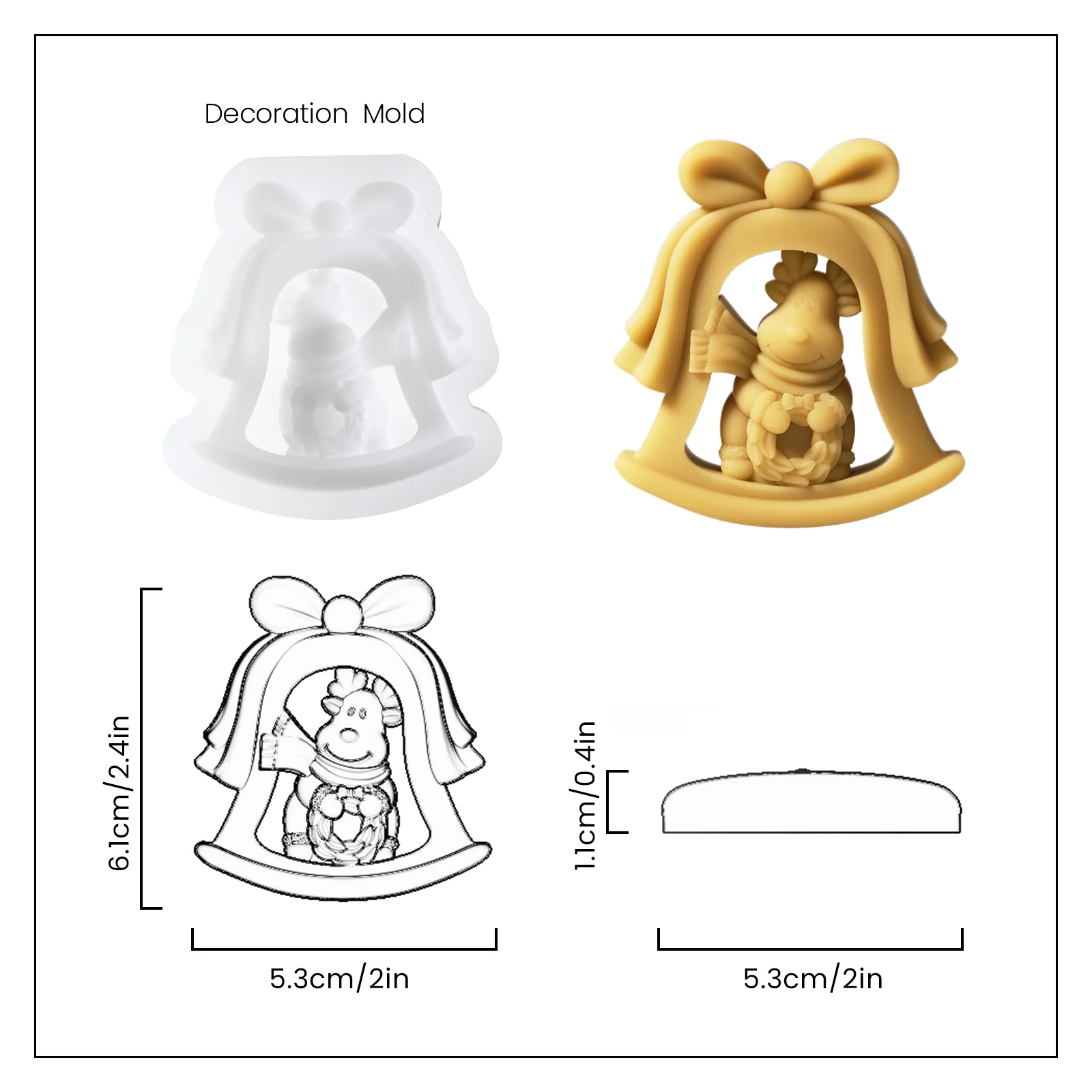 Christmas-Themed Candle Jar Decoration Silicone Mold - Image 9