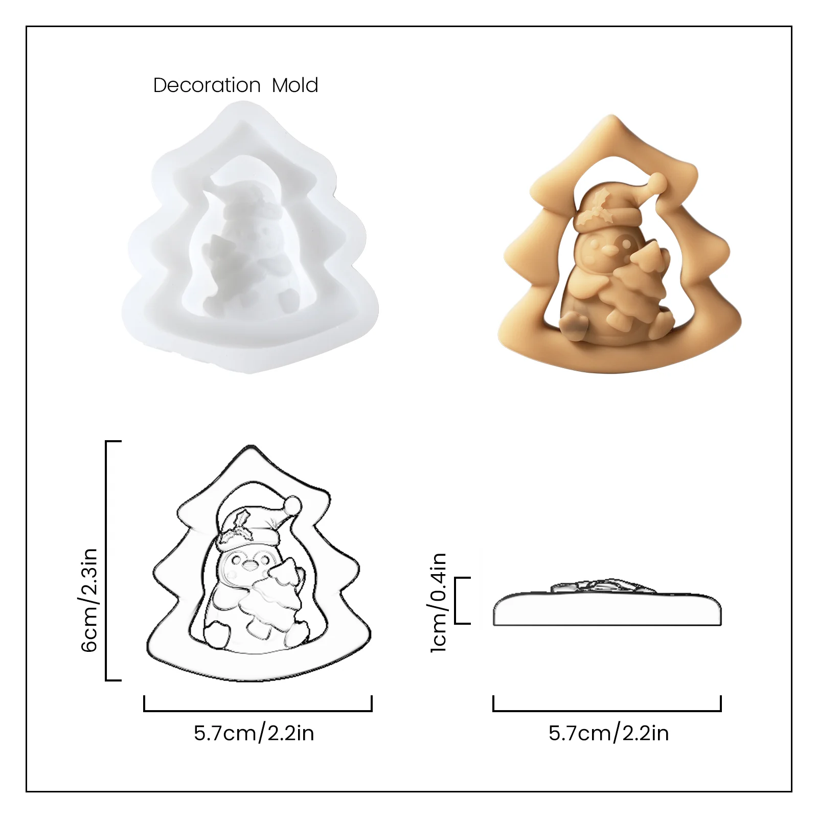 Snowman - Hugged Candle Silicone Mold - Image 8