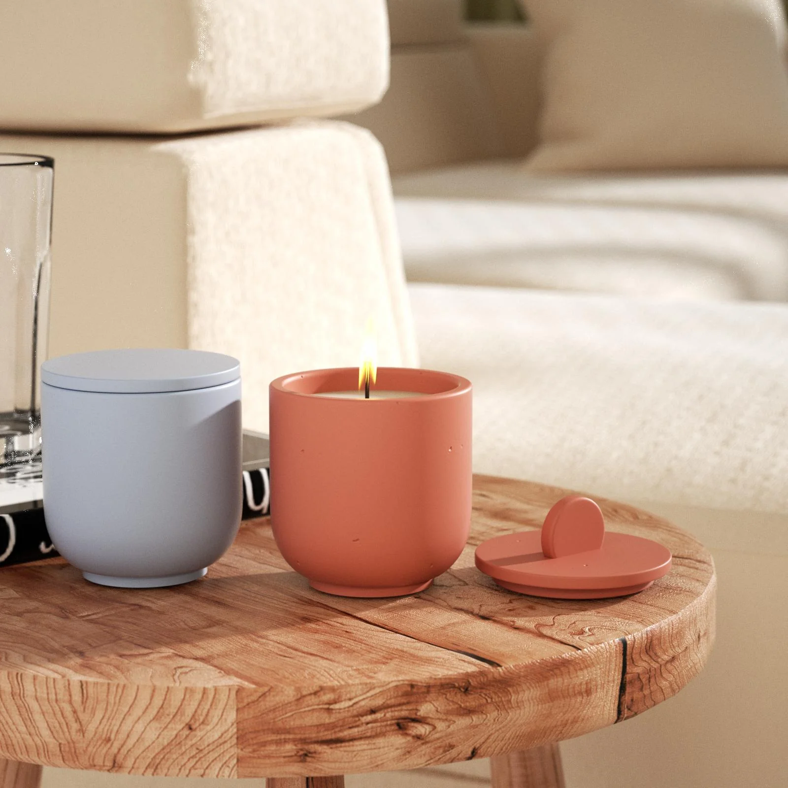 Simple Style Candle Jar & Flat Lids Silicone Mold With Refill Mold - Image 6