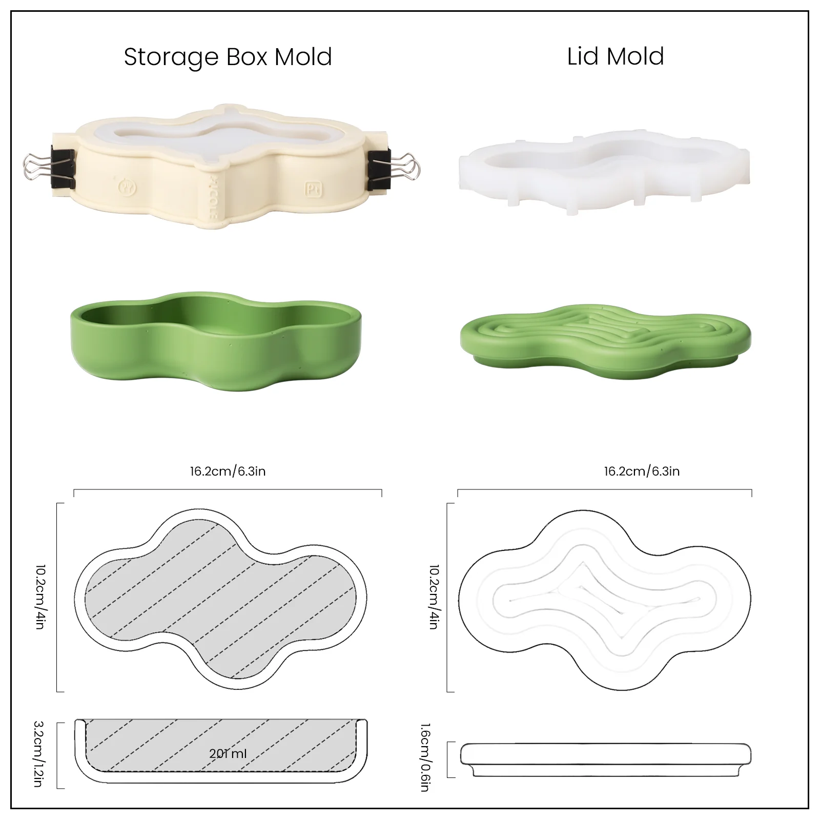 Wriggle Storage Box Candle Jar Silicone Mold - Image 13