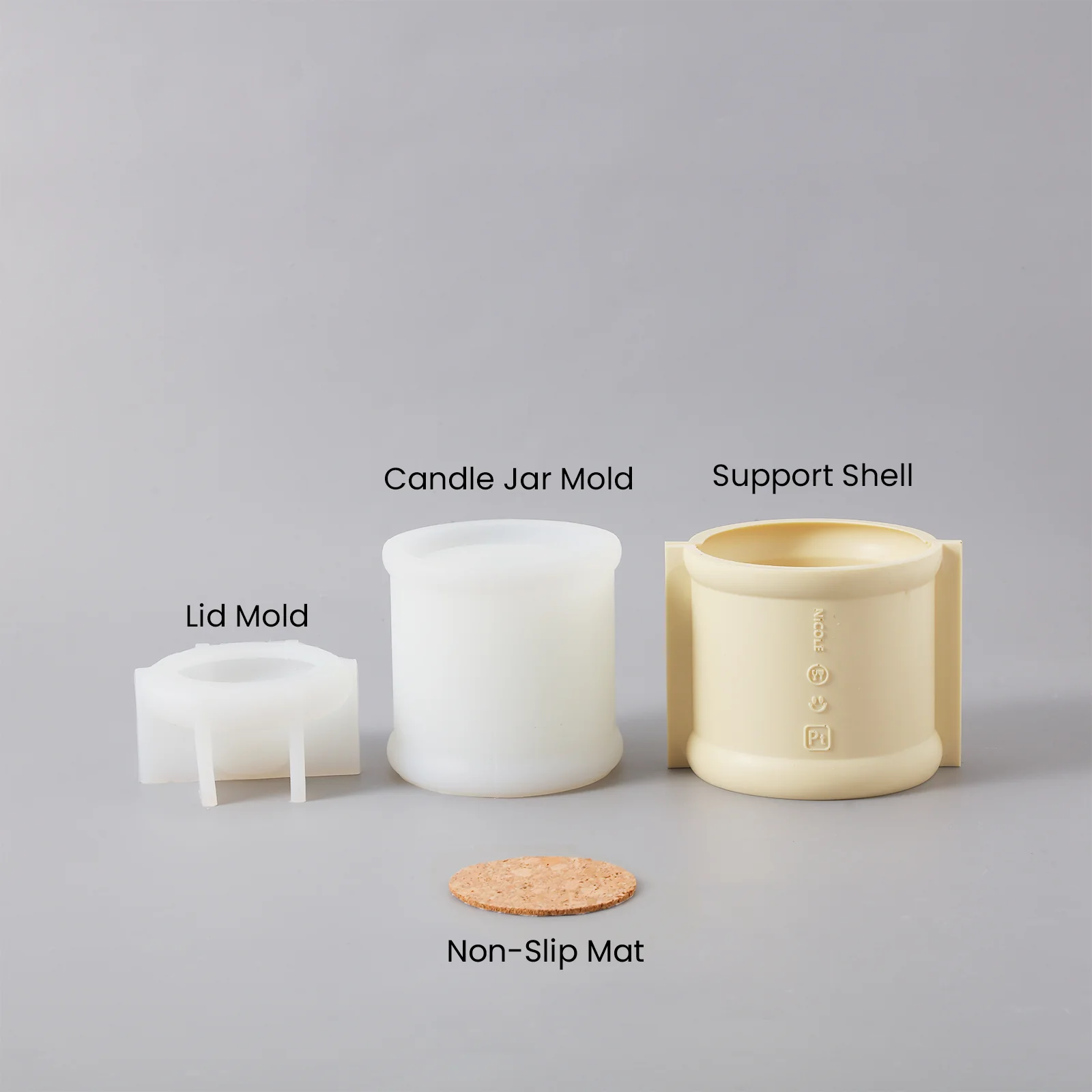 Cylinder Short Candle Jar with Ring Handle Lid Silicone Mold - Image 9