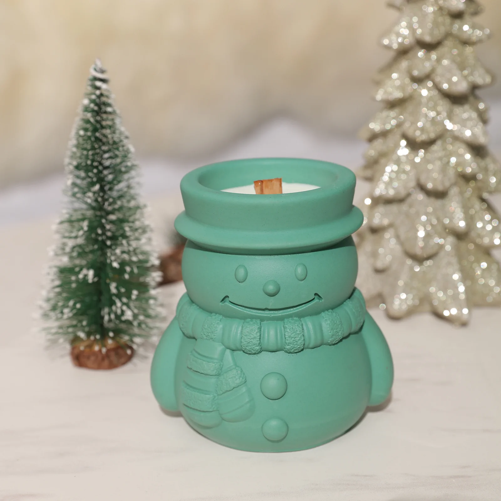 Cheery Snowman's Winter Glow Candle Jar Mold - Image 6