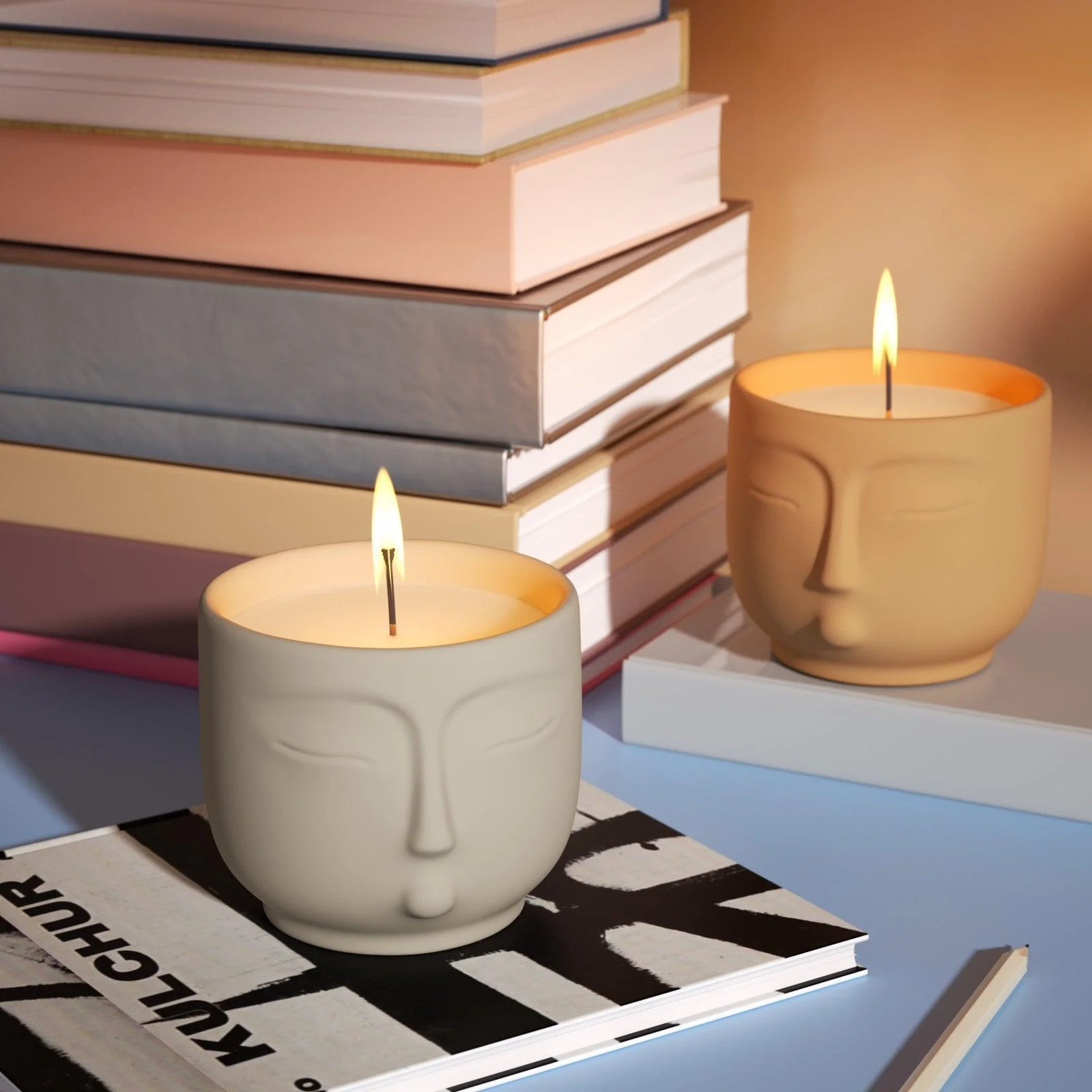 Hazy Human Face Candle Jar Silicone Mold - Image 4