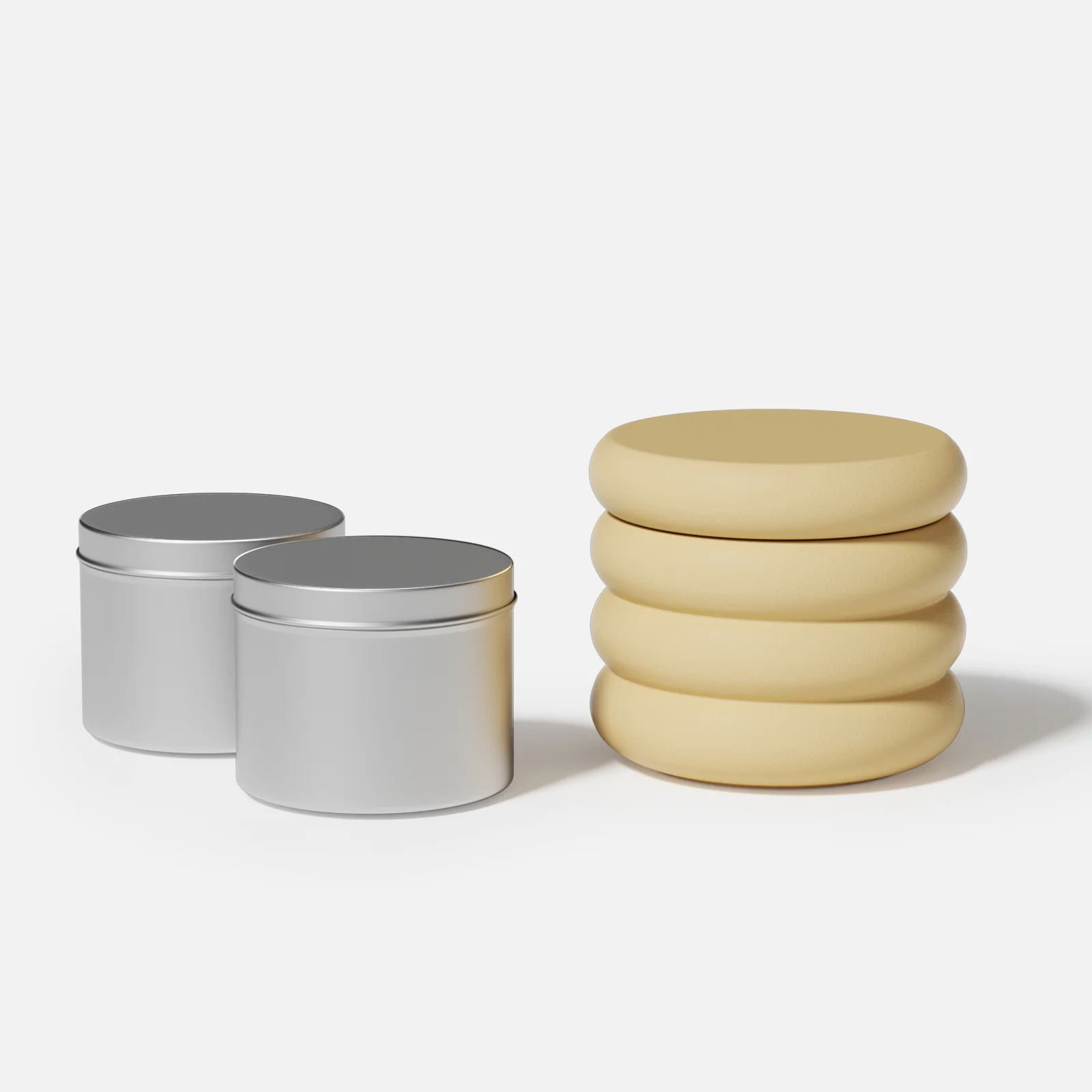Macarron Candle Jar Silicone Mold with 6oz Refill Candle Tin