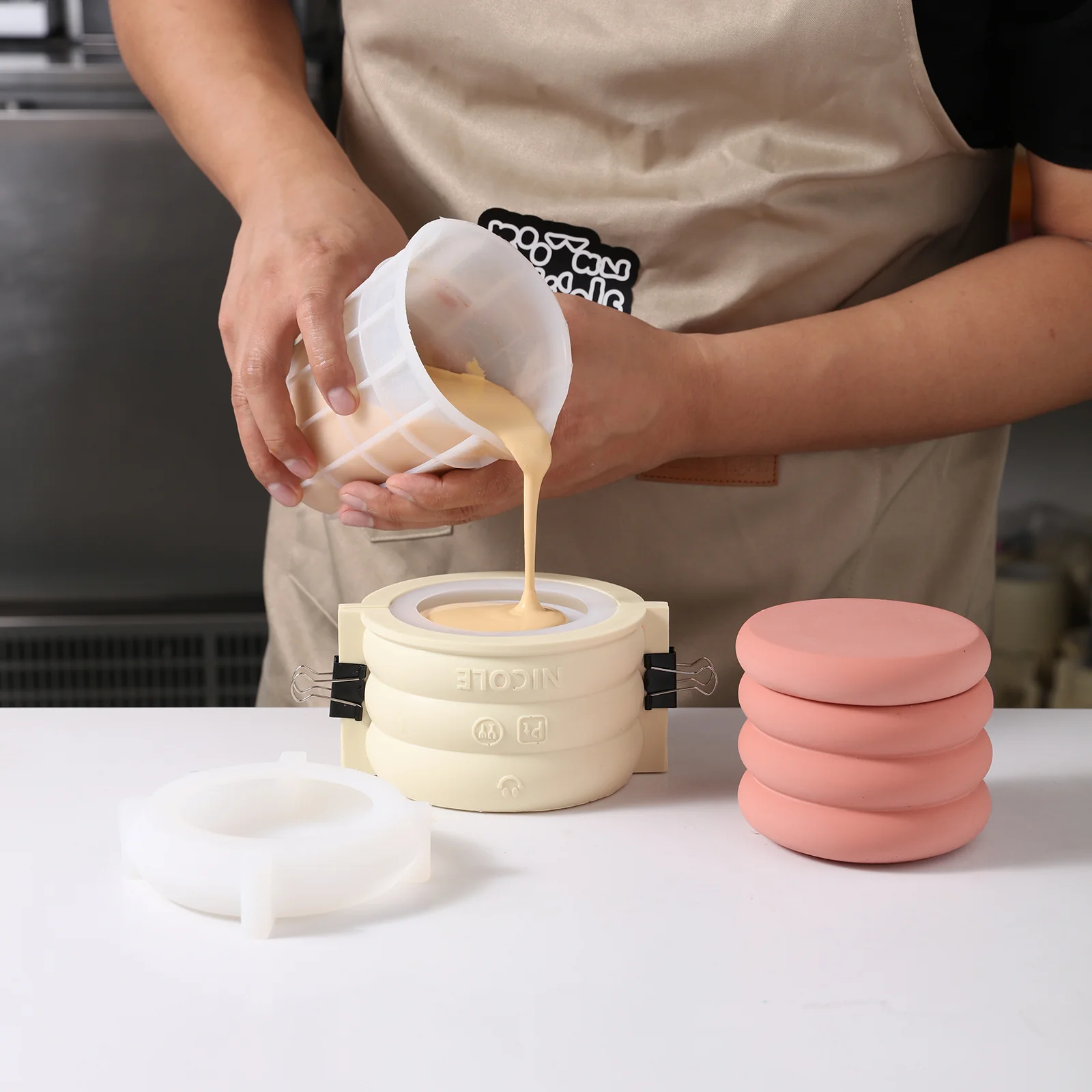 Macarron Candle Jar Silicone Mold with 6oz Refill Candle Tin - Image 2