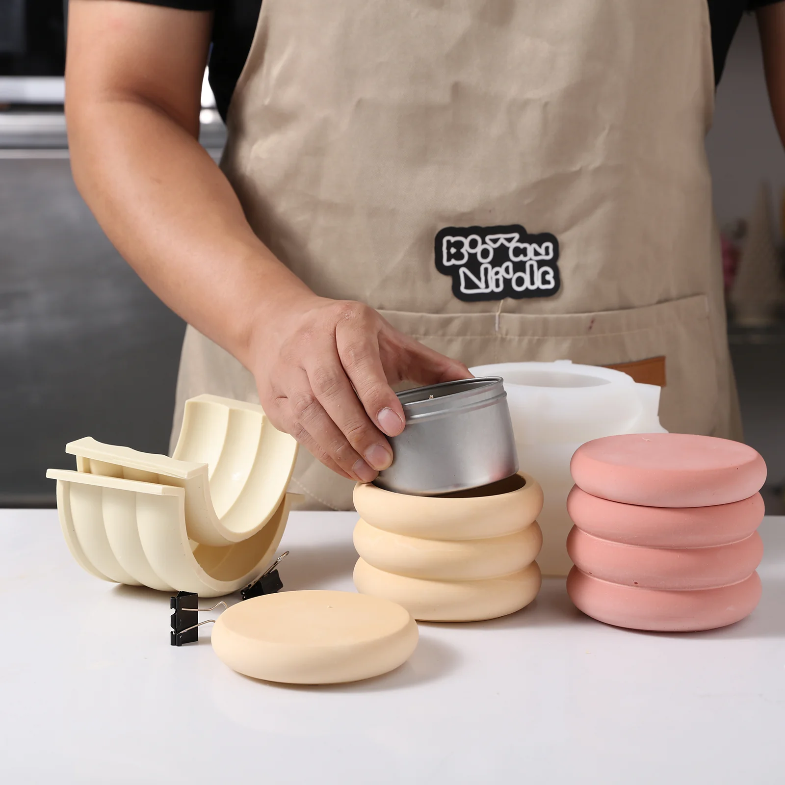 Macarron Candle Jar Silicone Mold with 6oz Refill Candle Tin - Image 3