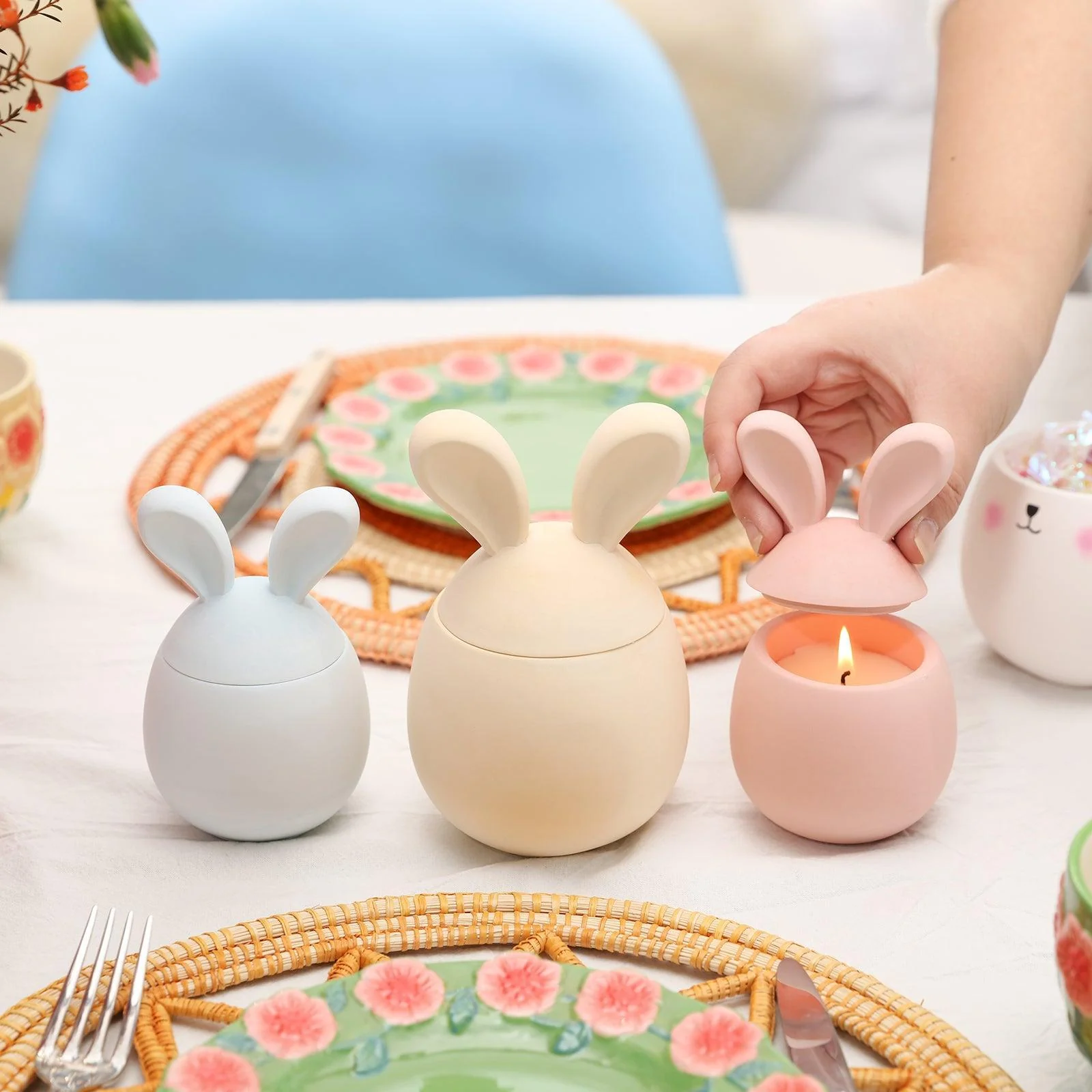 Hoppy Bunny - 3.5oz &8oz Eared Easter Egg Candle Jar Silicone Mold - Ⅰ - Image 4