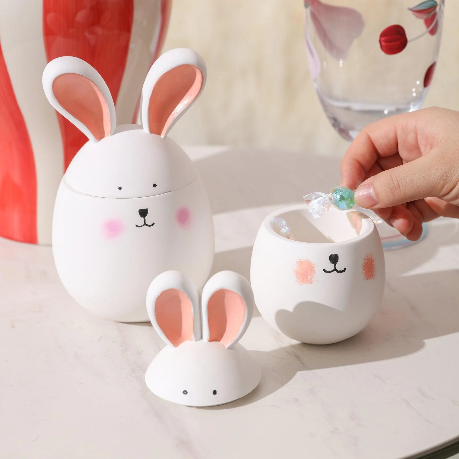 Hoppy Bunny - 3.5oz &8oz Eared Easter Egg Candle Jar Silicone Mold - Ⅰ - Image 6