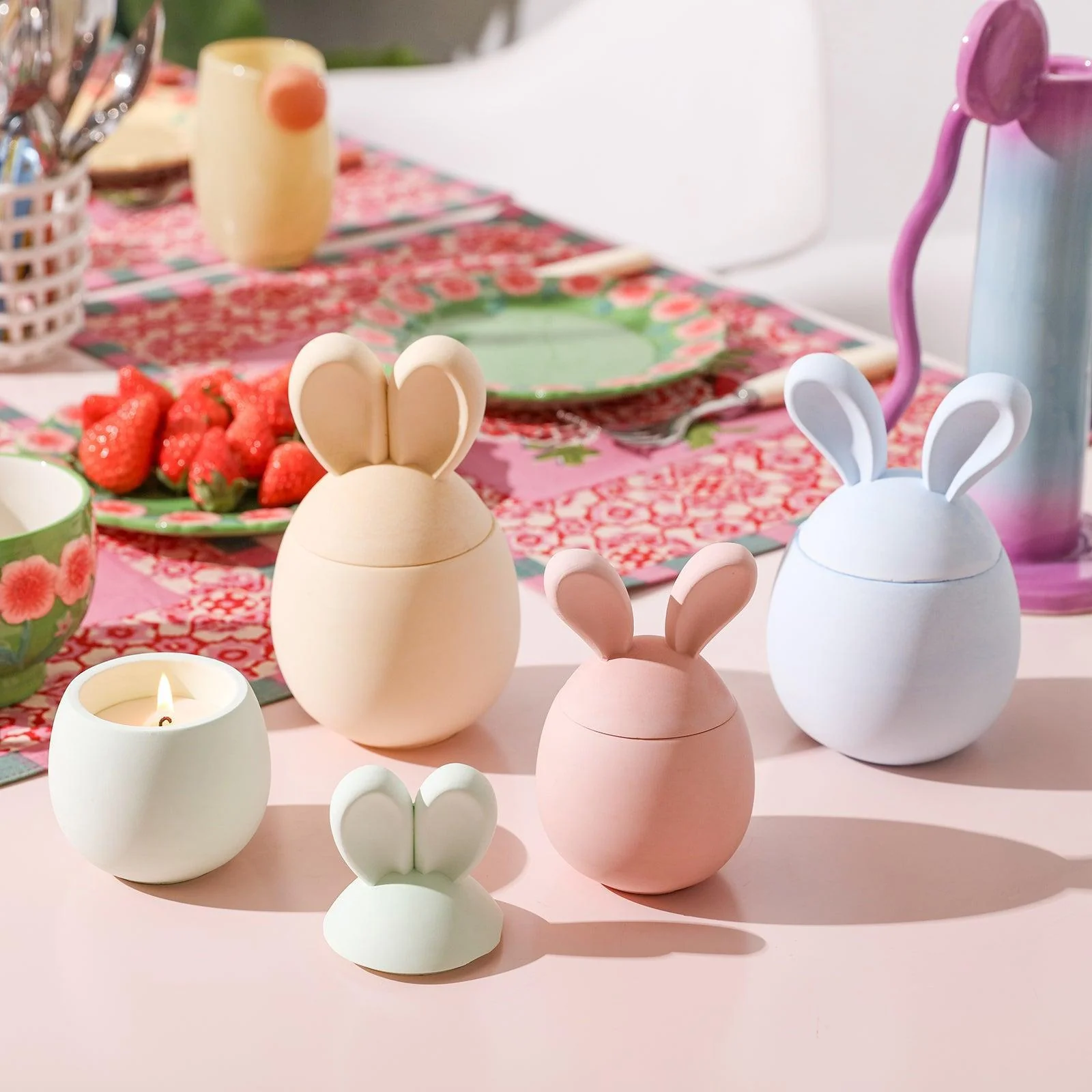 Hoppy Bunny - 3.5oz &8oz Eared Easter Egg Candle Jar Silicone Mold - Ⅰ - Image 8