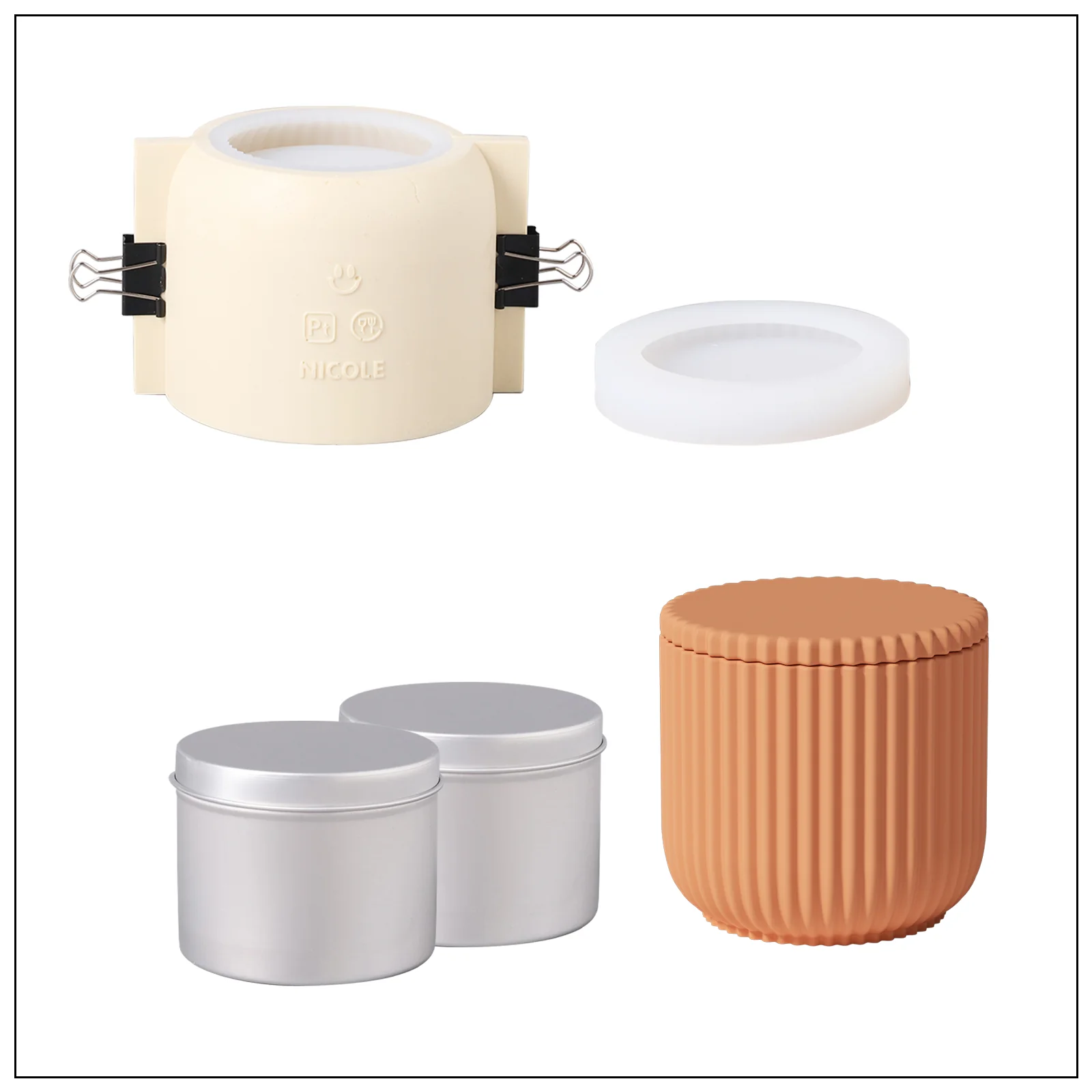 Carousel Ridged Candle Jar with 6 OZ Refill Candle Tin - Image 12