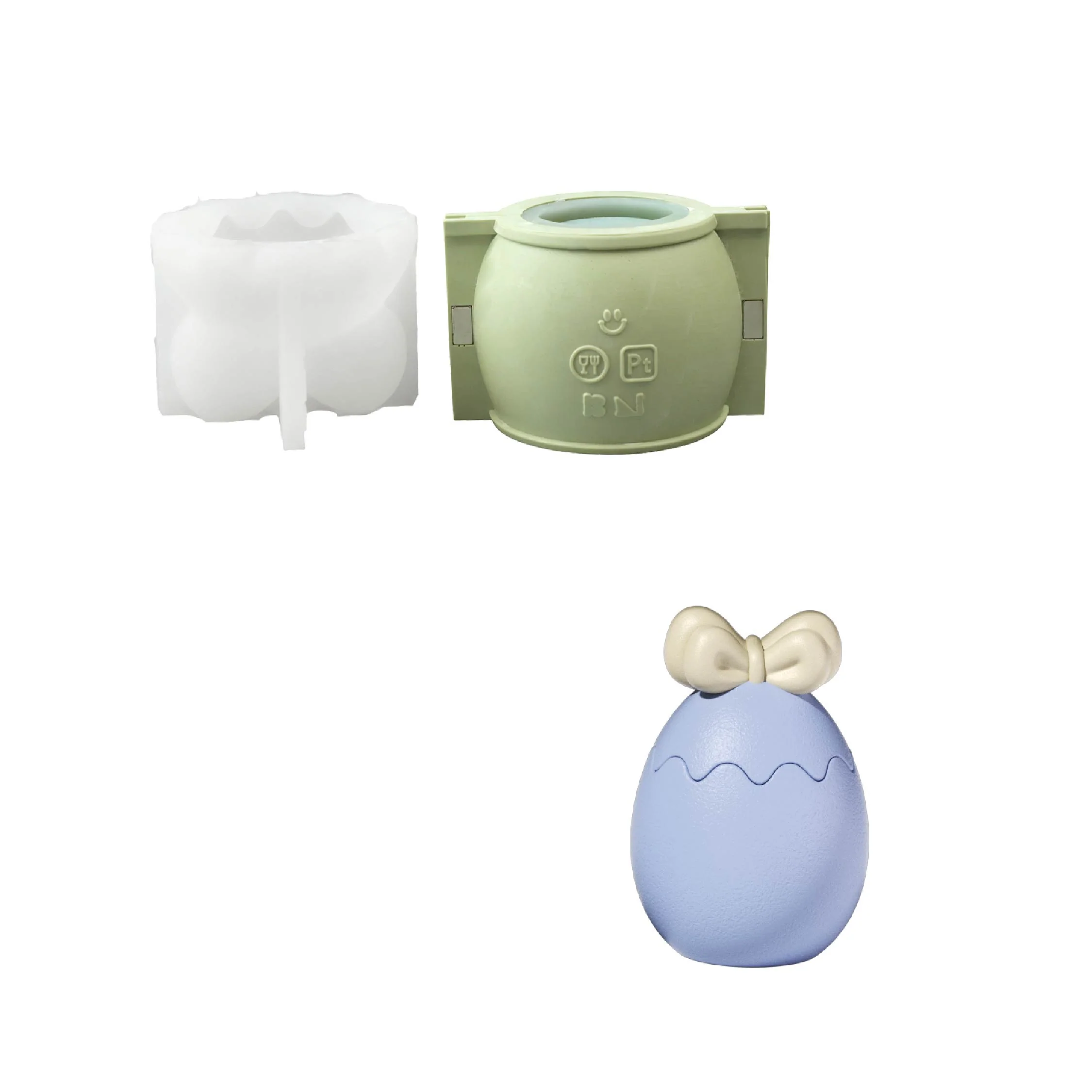 Hop & Bow Bunny Egg Candle Jar Silicone Mold Collection - Image 13