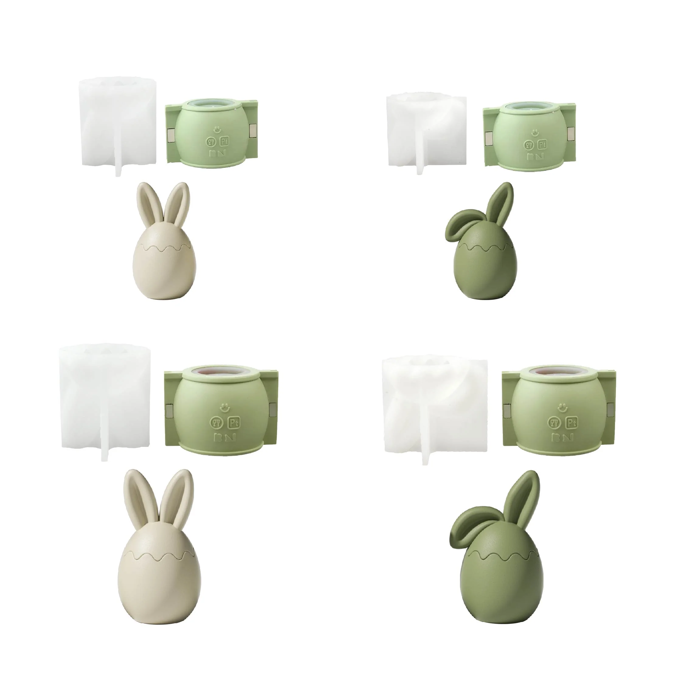 Classic & Floppy Bunny Egg Candle Jar Silicone Mold Collection - Image 15