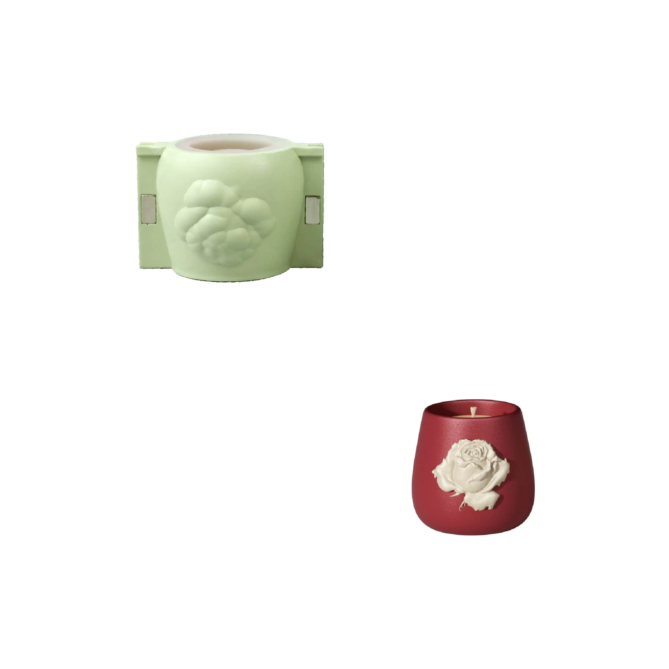 Rose Relief Candle Jar Silicone Mold Collection - Image 12
