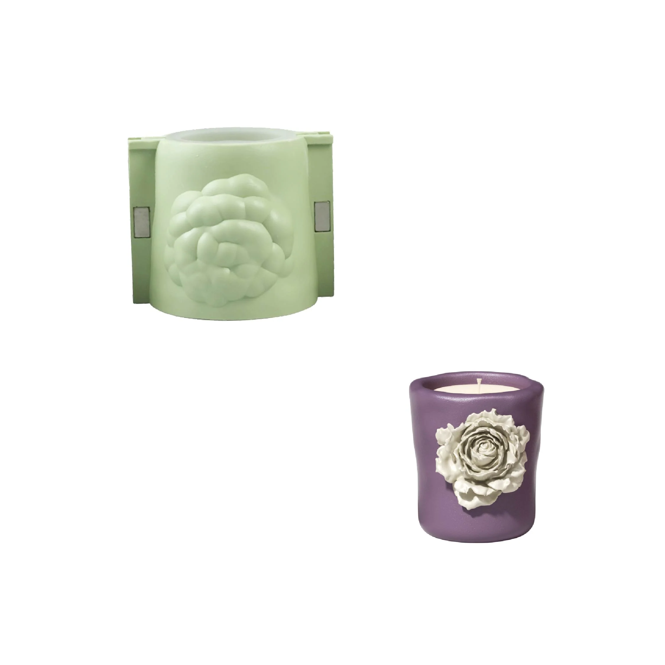 Rose Sculpture Candle Jar Silicone Mold Collection - Image 14