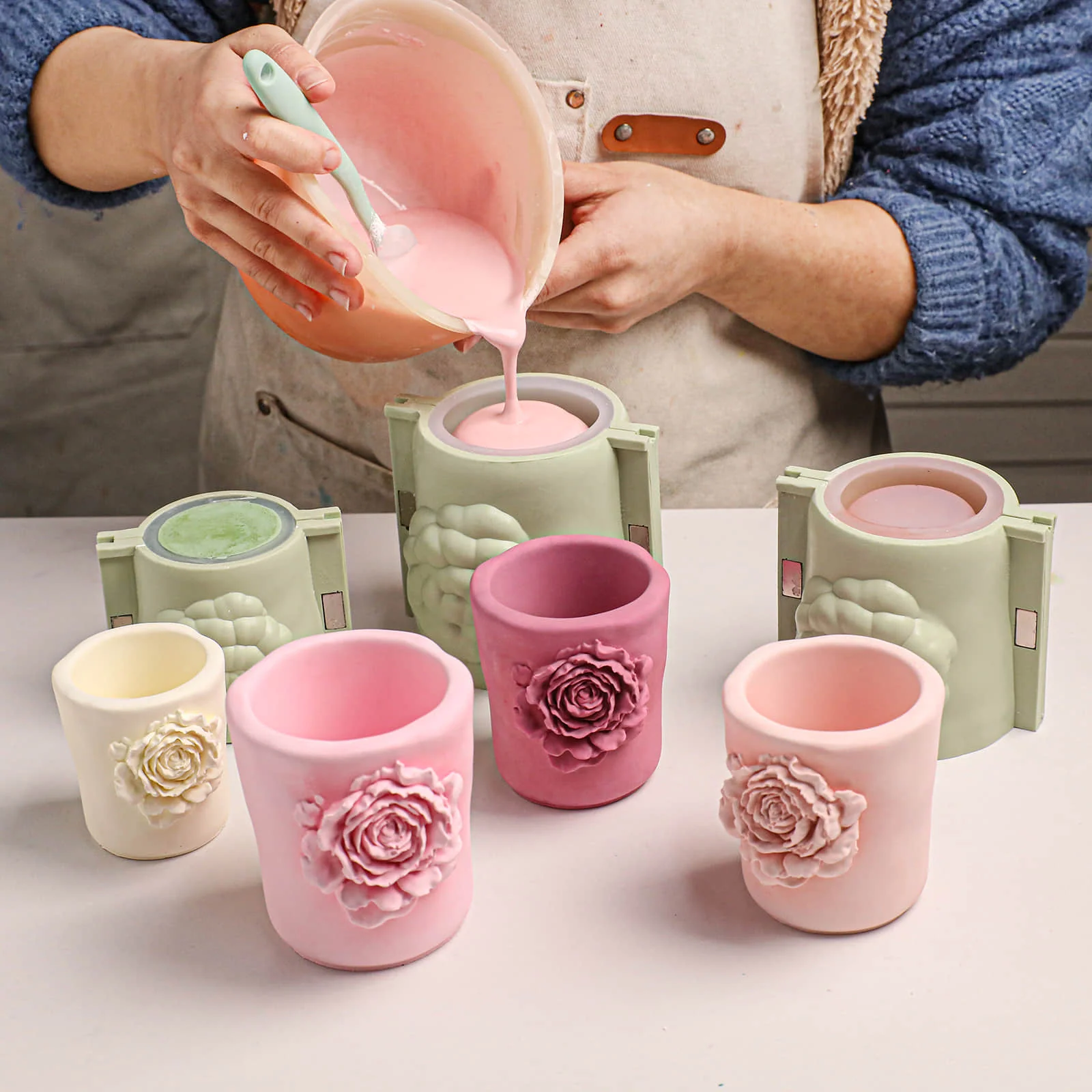 Rose Sculpture Candle Jar Silicone Mold Collection - Image 5