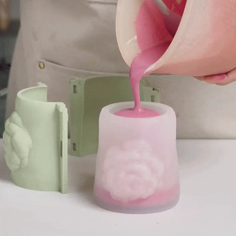 Rose Sculpture Candle Jar Silicone Mold Collection - Image 7