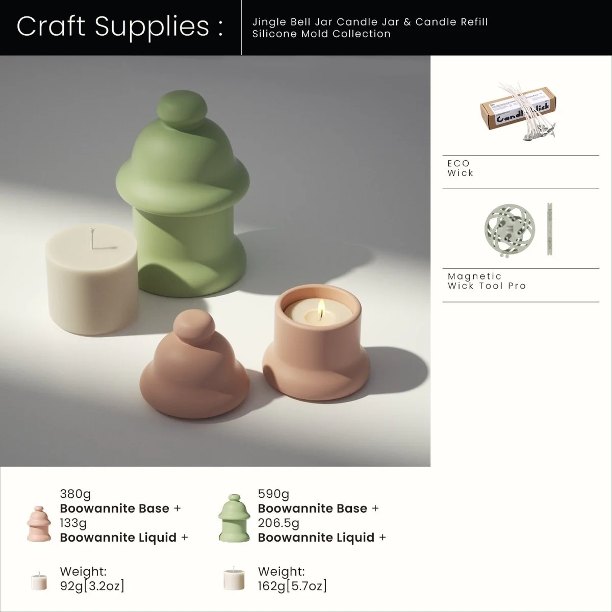 Jingle Bell Candle Jar & Candle Refill Silicone Mold Collecion - Image 8