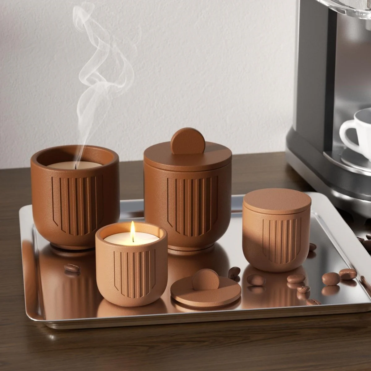 Serene Tidefall Candle Jar Candle Refill Silicone Mold Collection - Image 2