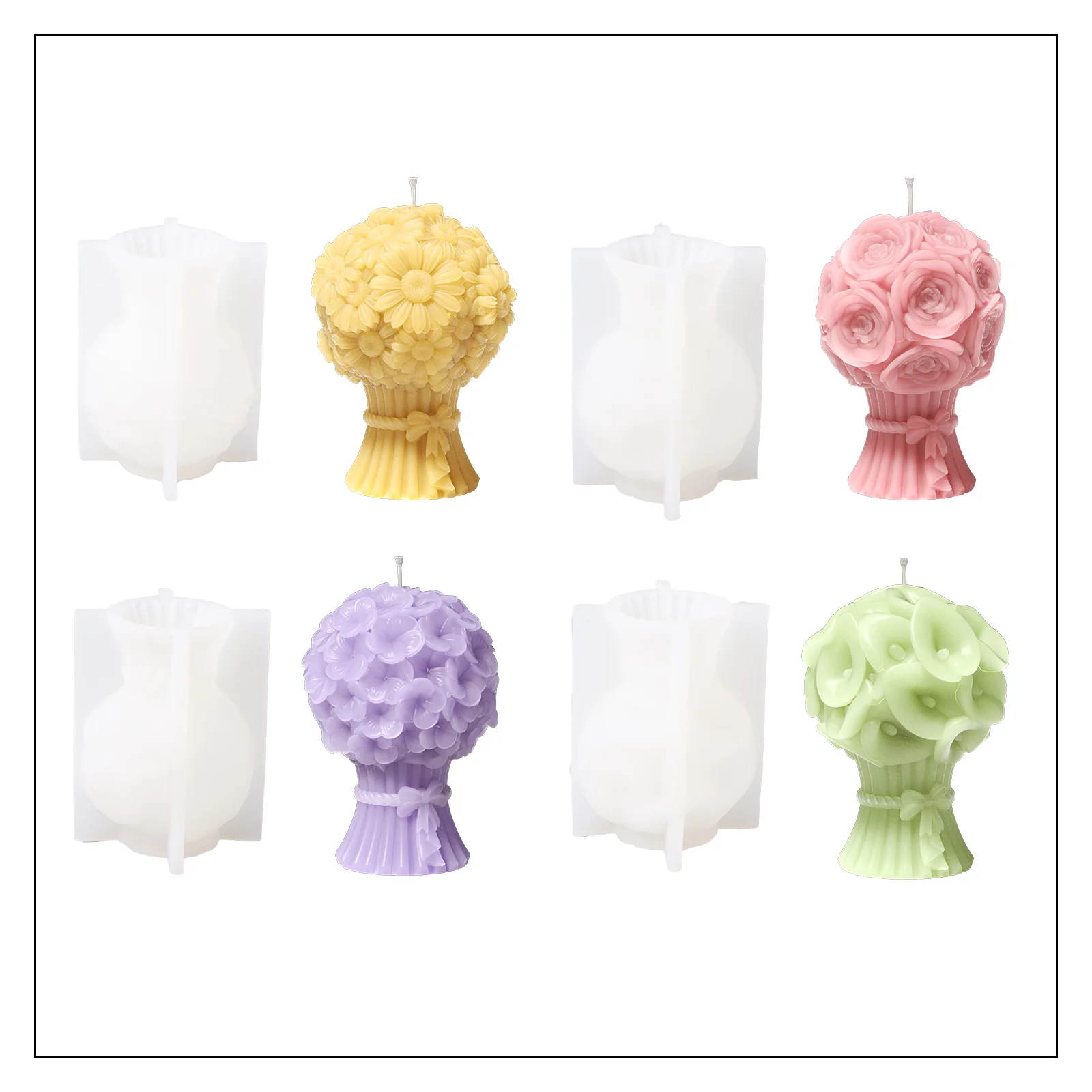 Bouquet Flourishing Candle Silicone Mold Collection - Image 14