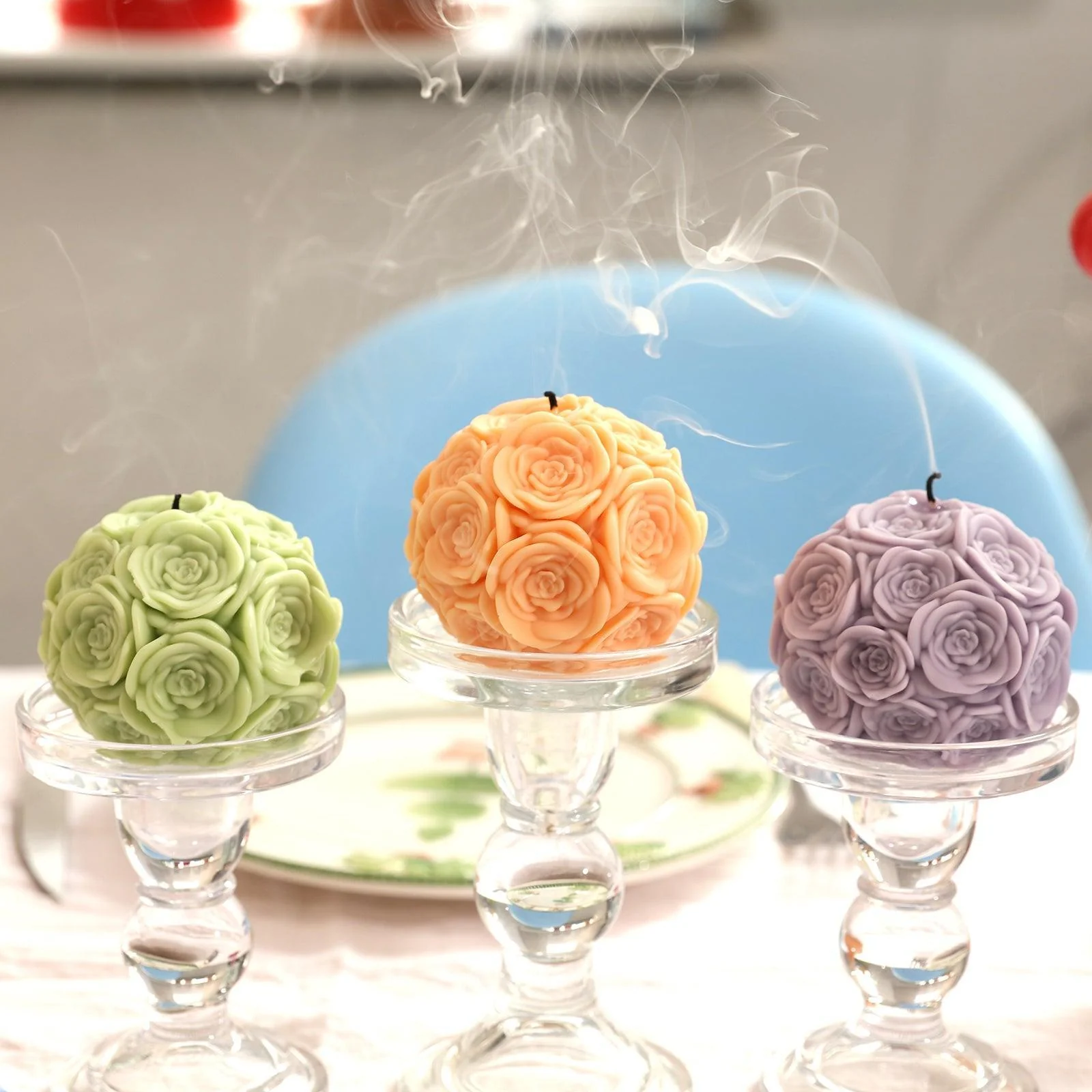 Whispering Floral Orbs Candle Silicone Mold Collection - Image 5