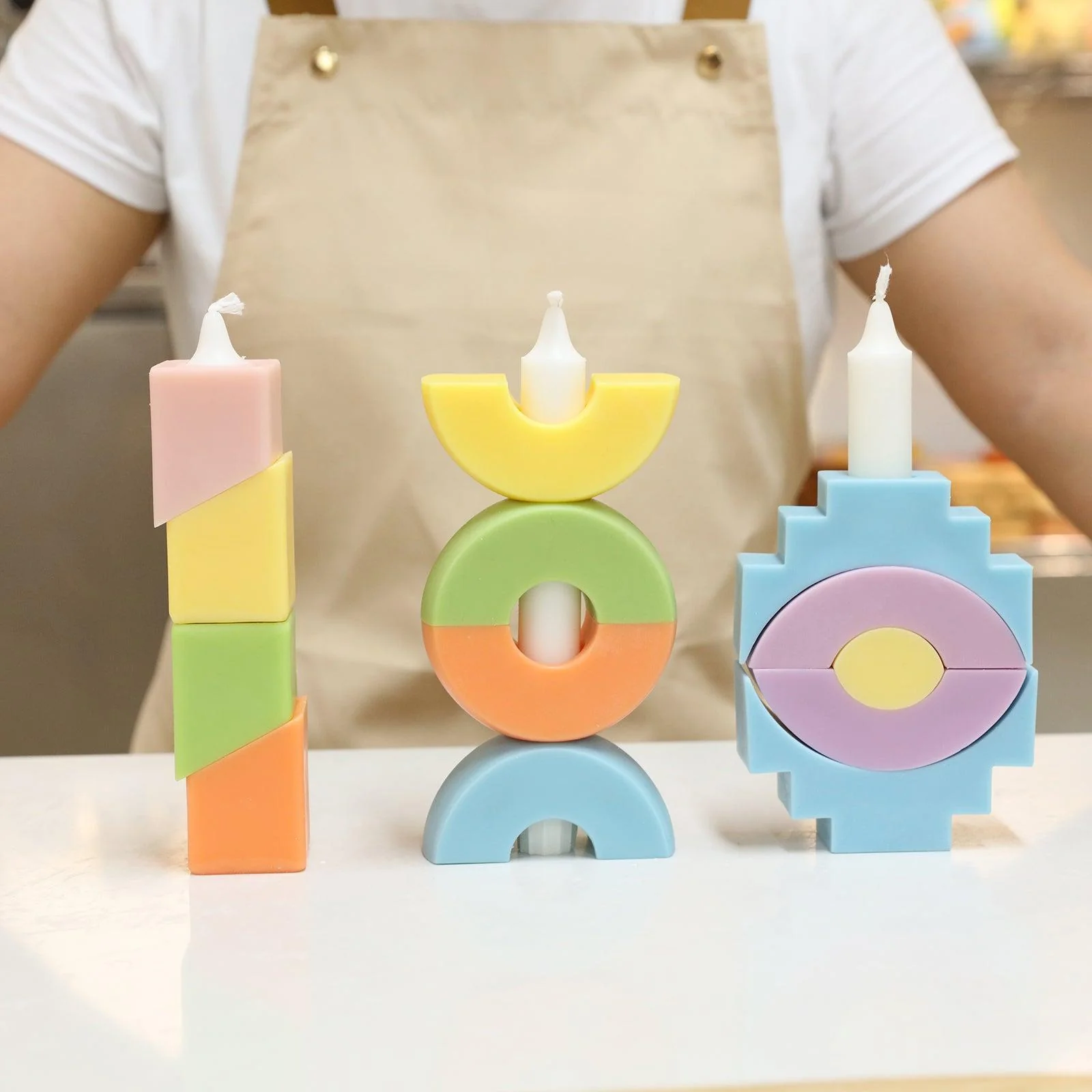 Aneliya × Boowan Nicole | Circle shape - Stackable Modular Candle Silicone Mold - Image 7