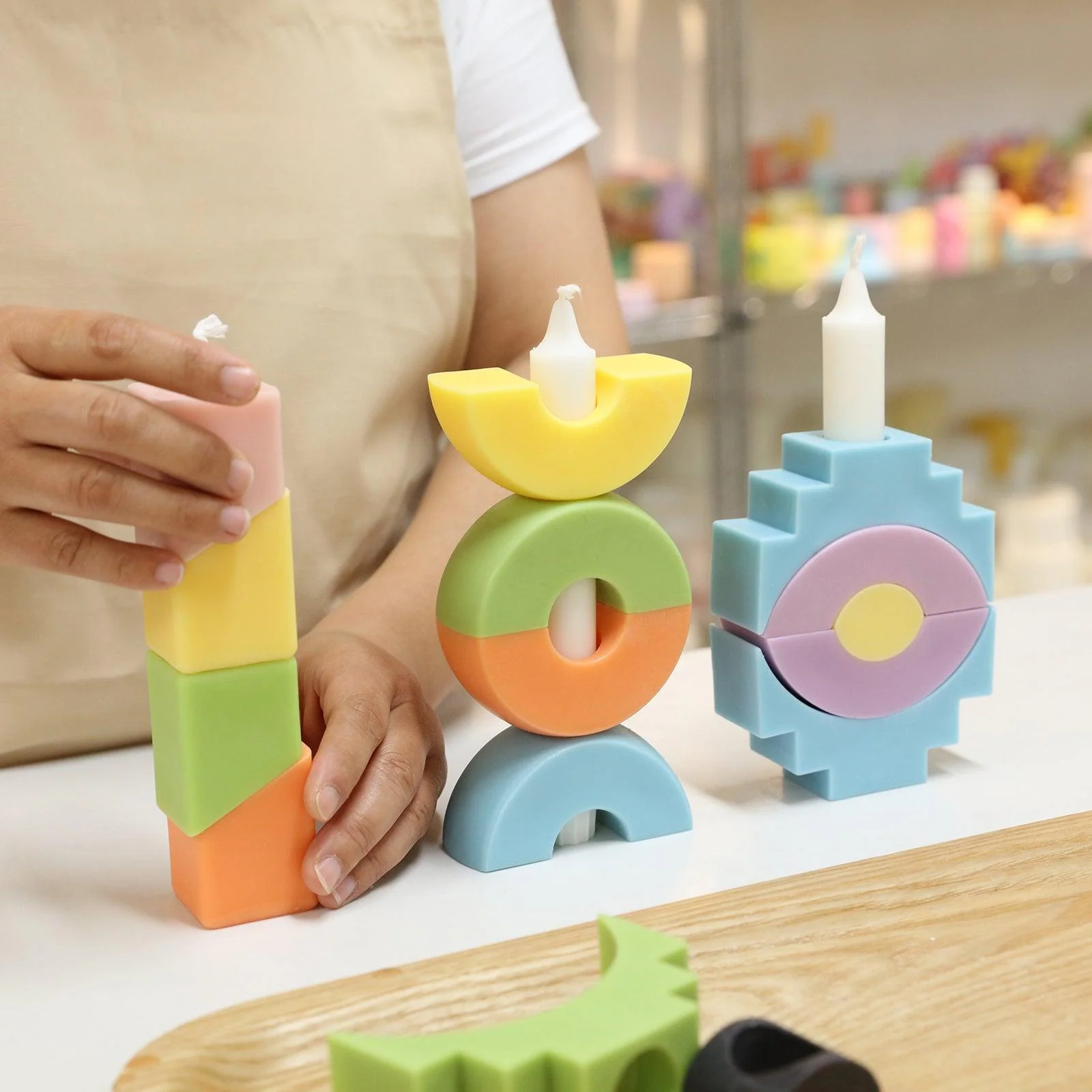 Aneliya × Boowan Nicole | Cube shape - Stackable Modular Candle Silicone Mold - Image 7