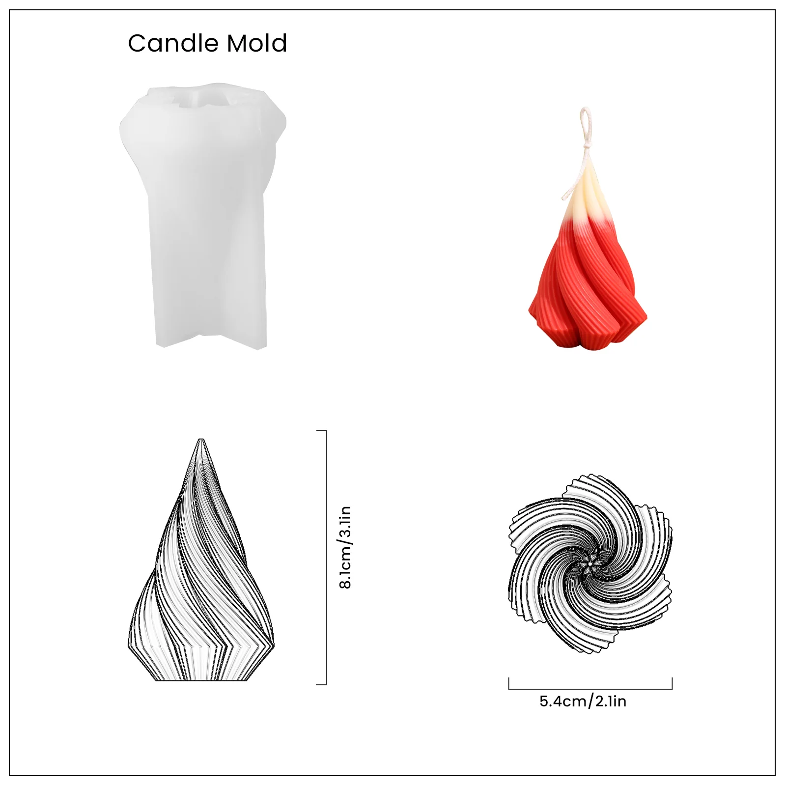 Spiral Christmas Tree Candle Silicone Mold - Image 10