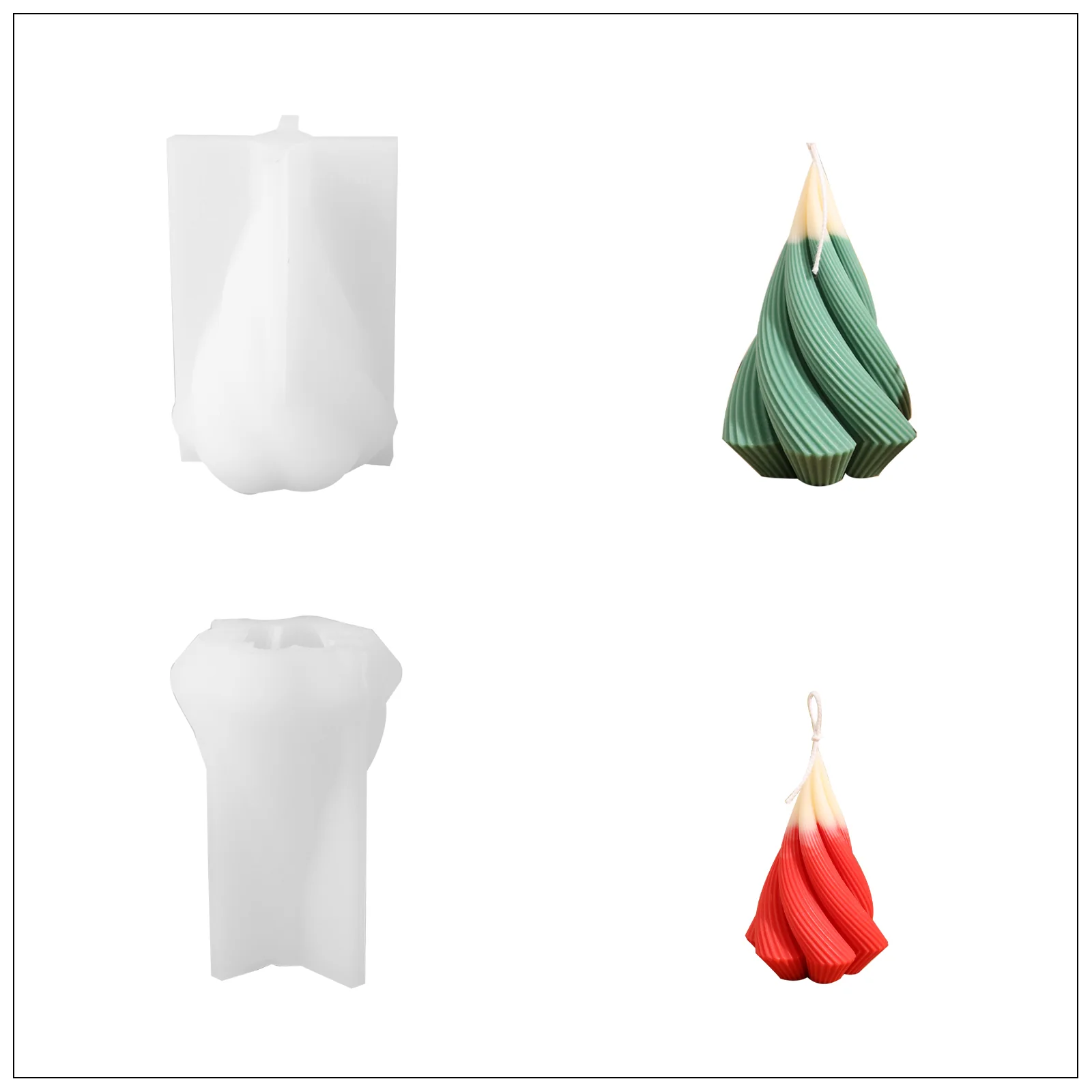 Spiral Christmas Tree Candle Silicone Mold - Image 8