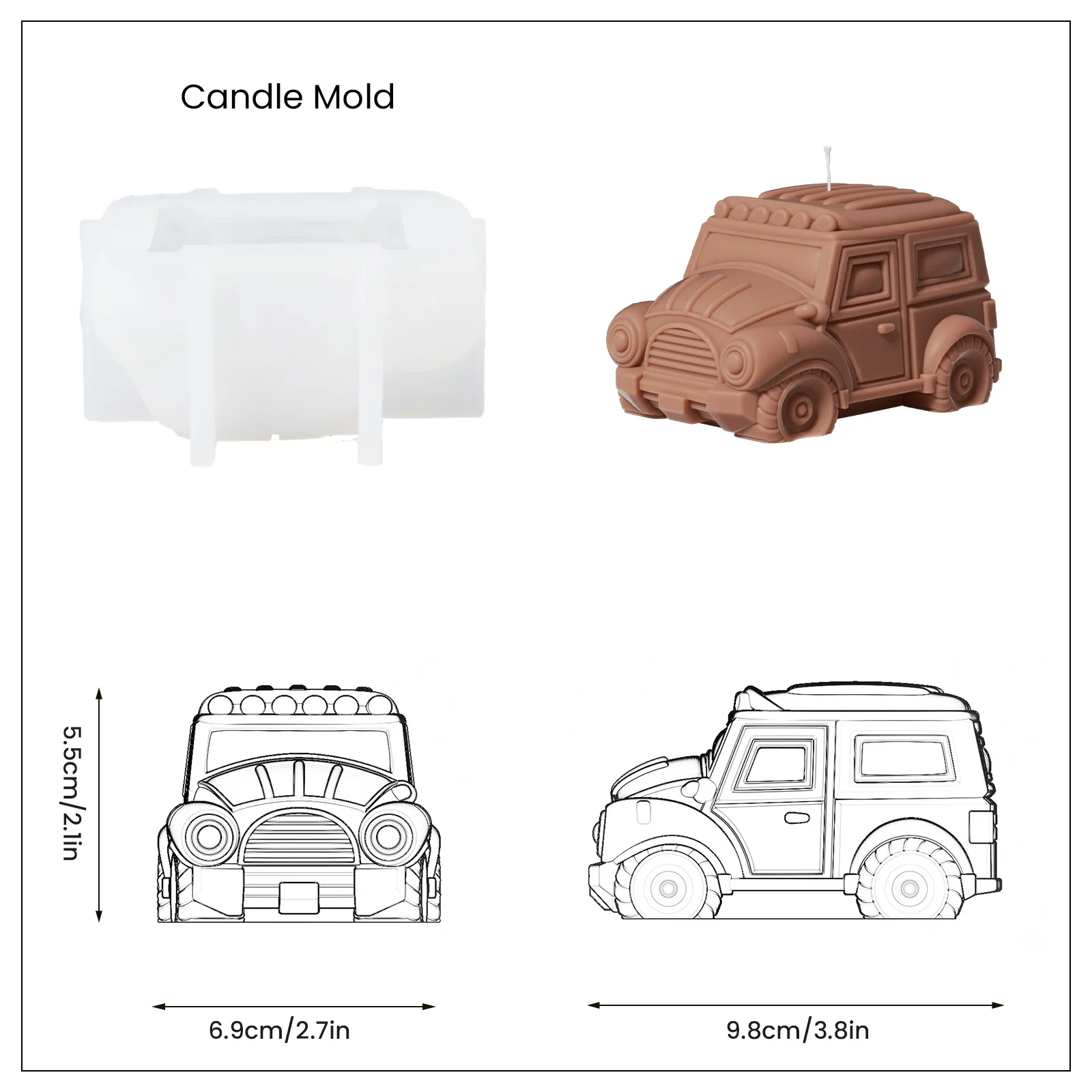 Vehicle-shaped Candle Collection Silicone Mold - Image 9