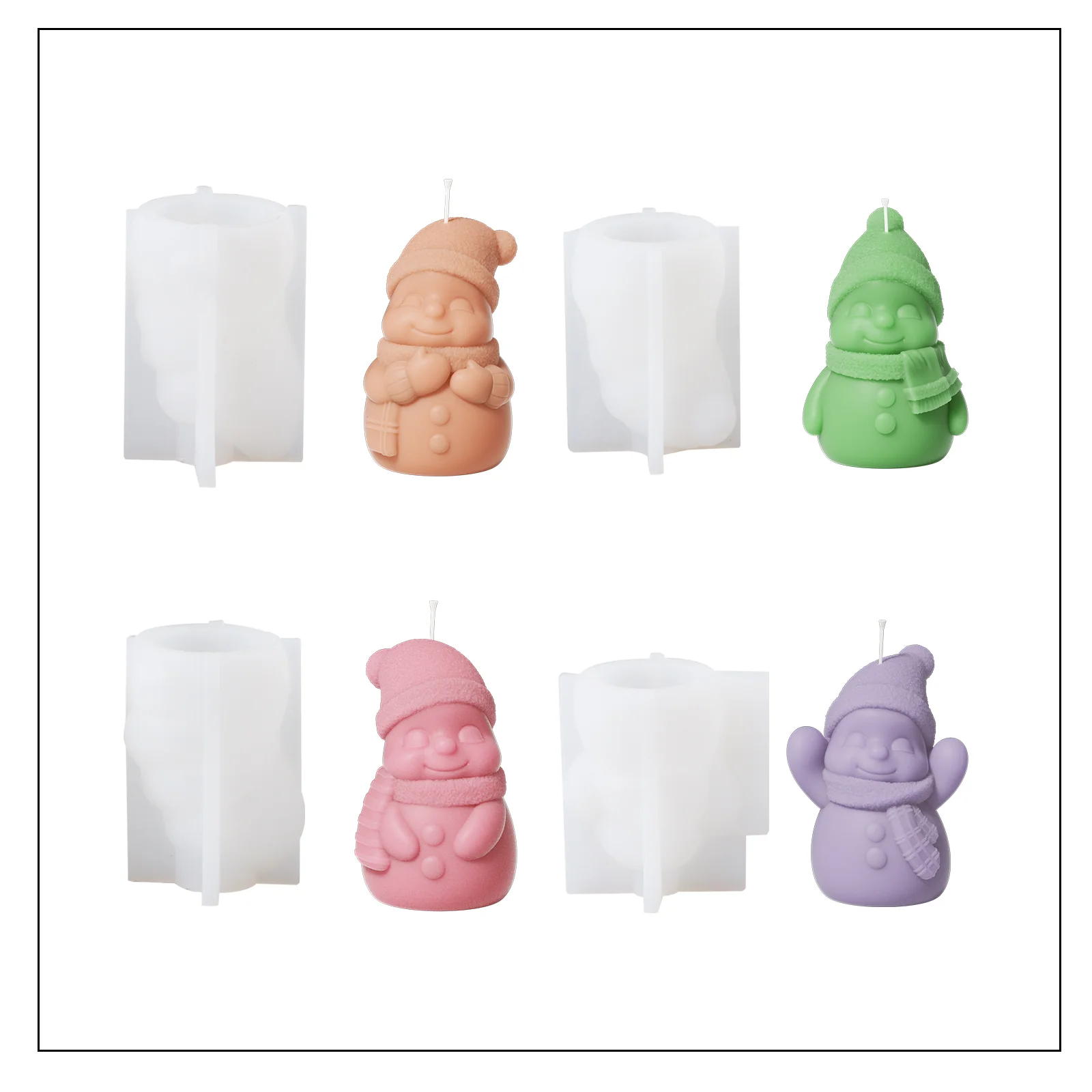 Smiling Snowman Candle Silicone Mold - Image 9