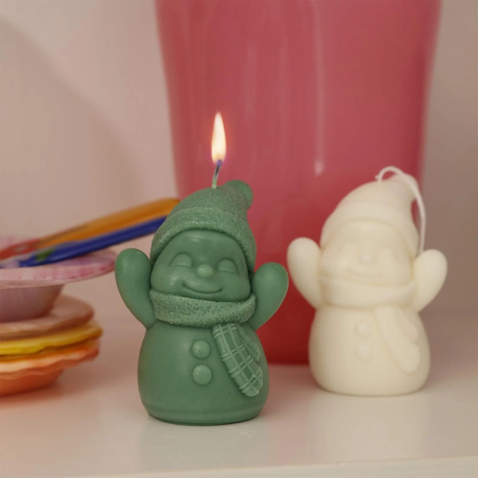 Cheering Snowman Candle Silicone Mold - Image 5