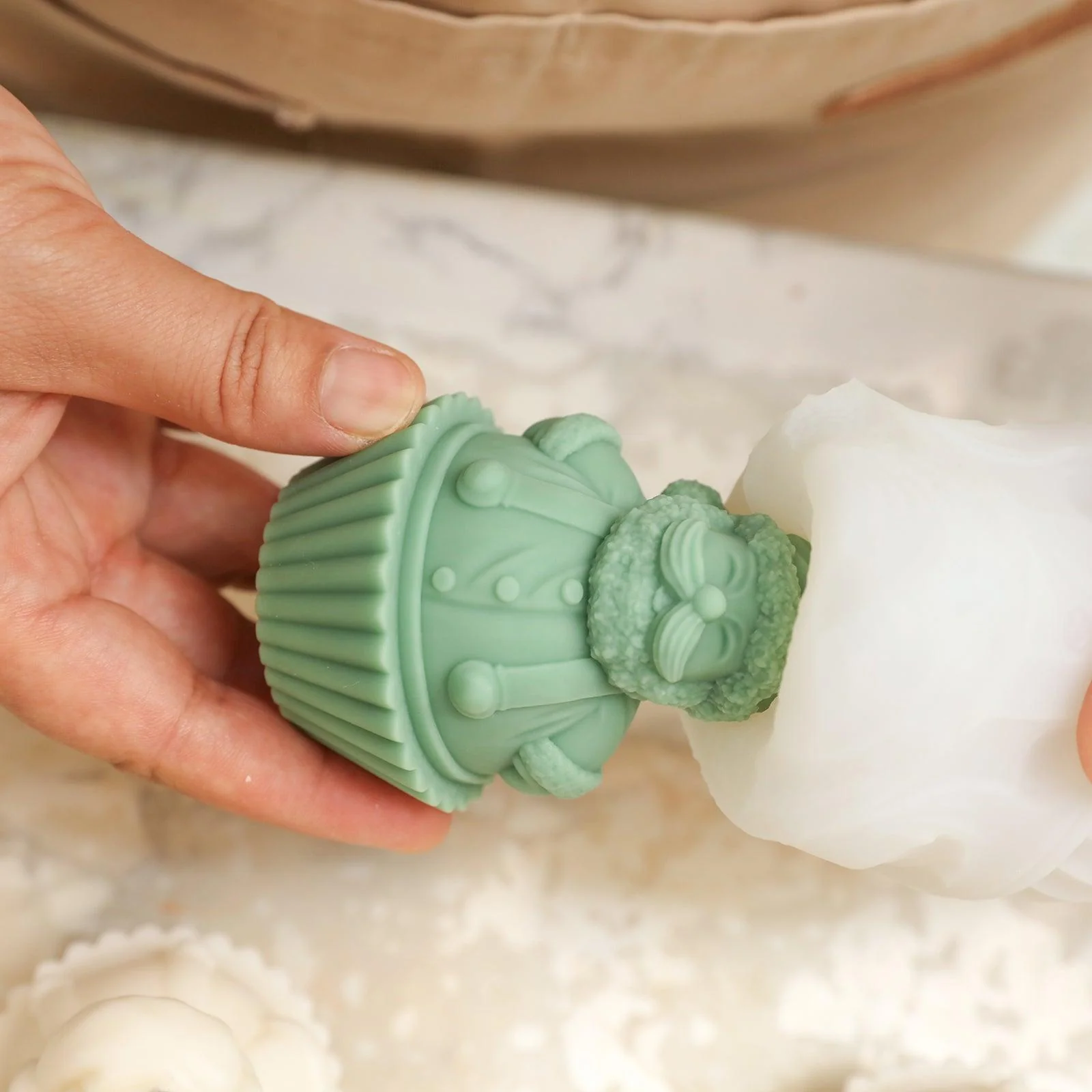 Santa Claus Cupcake Candle Silicone Mold - Image 2