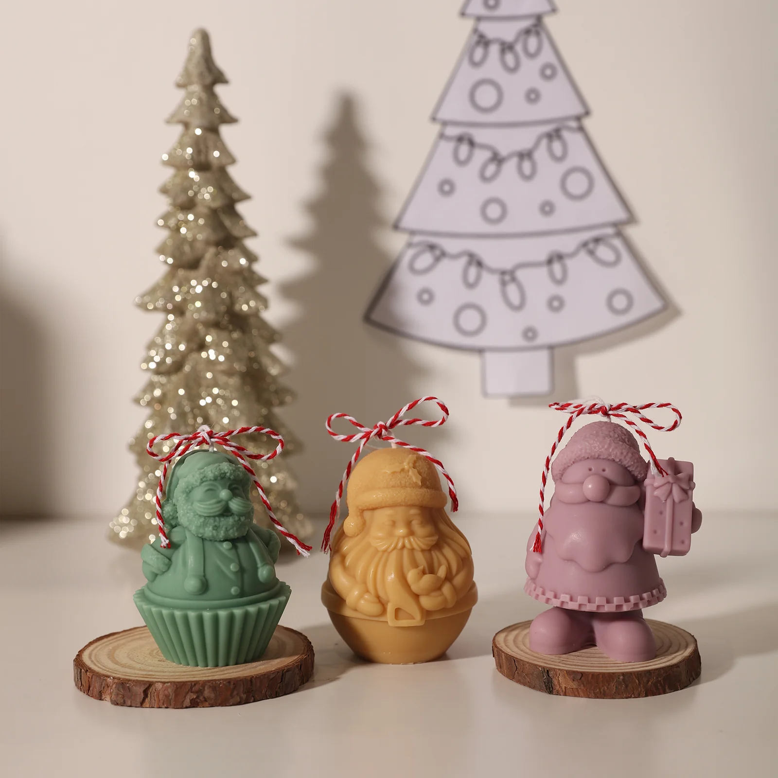 Santa Claus Cupcake Candle Silicone Mold - Image 6