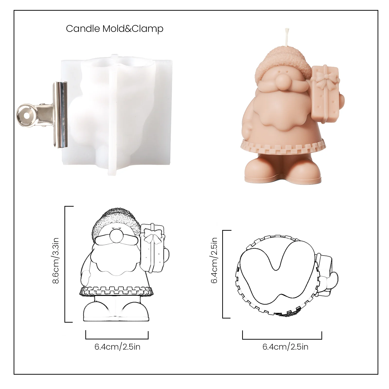 Gift-Giving Santa Claus Candle Silicone Mold - Image 9