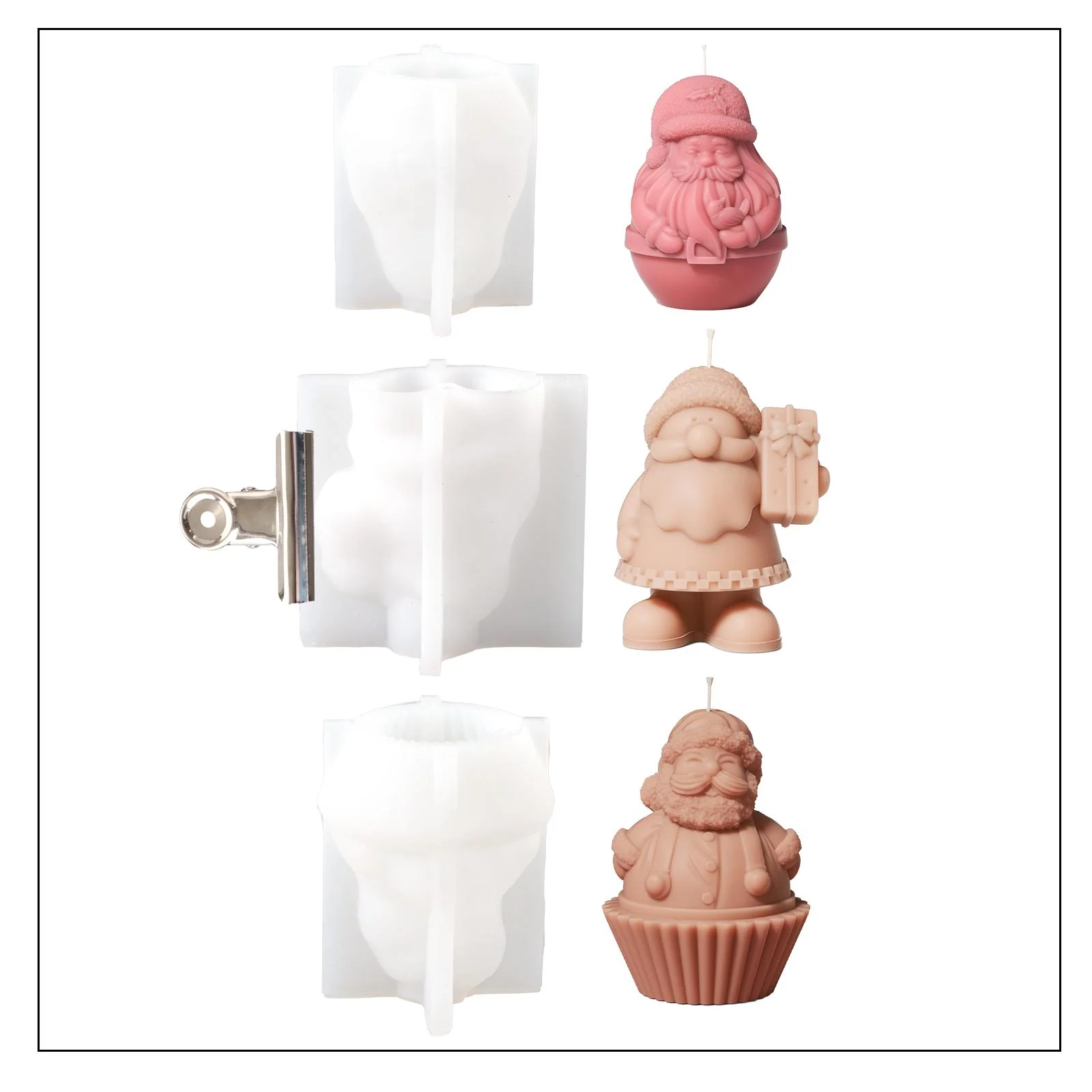 Chubby Santa Claus Candle Silicone Mold - Image 10