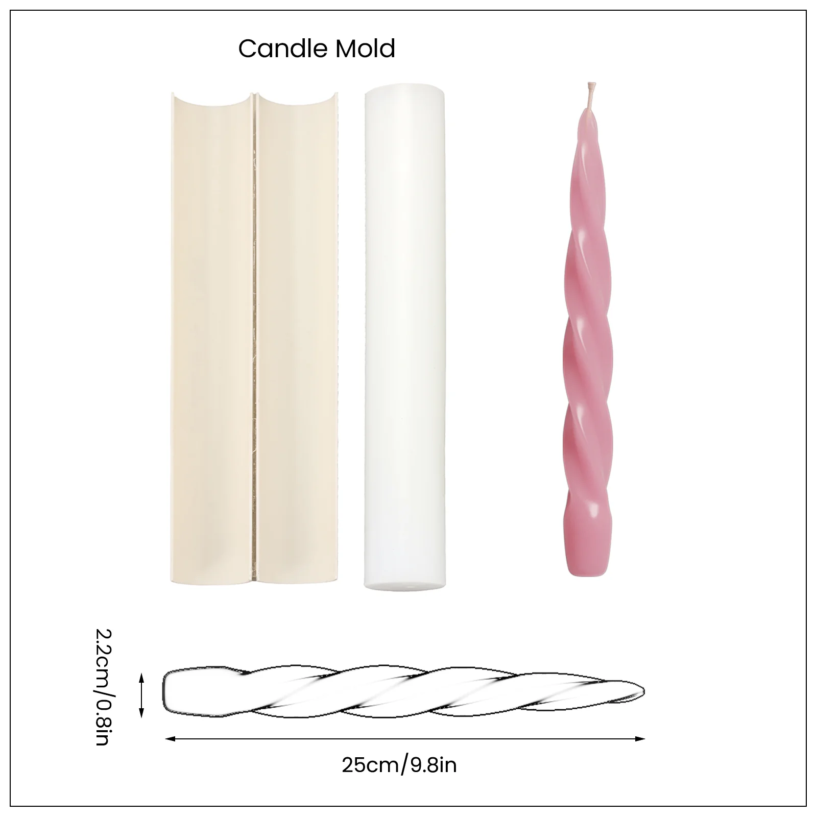 Modern Spiral Taper Candle Silicone Mold - Image 9