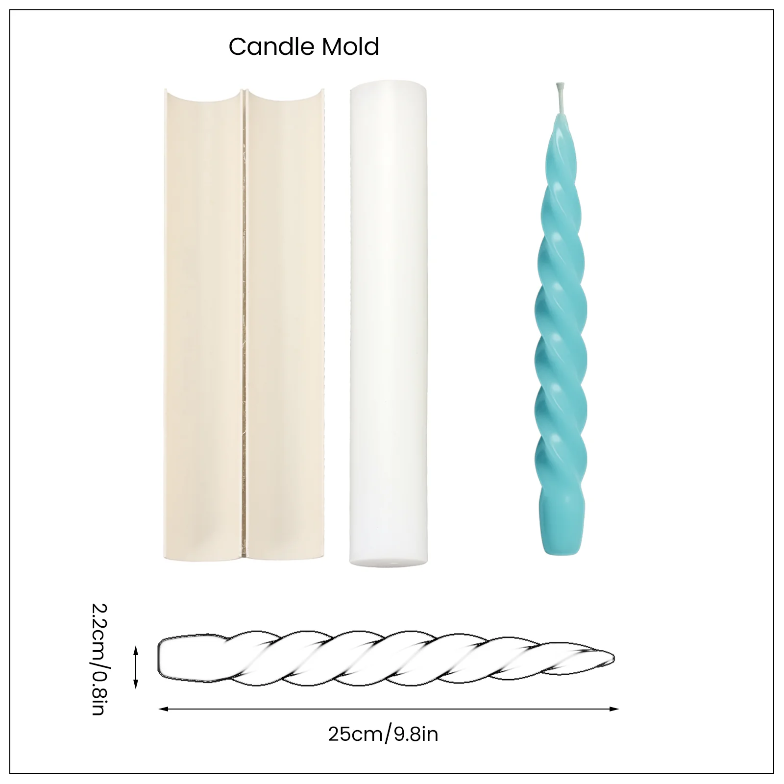 Moder Spiral Taper Candle Silicone Mold - Image 9